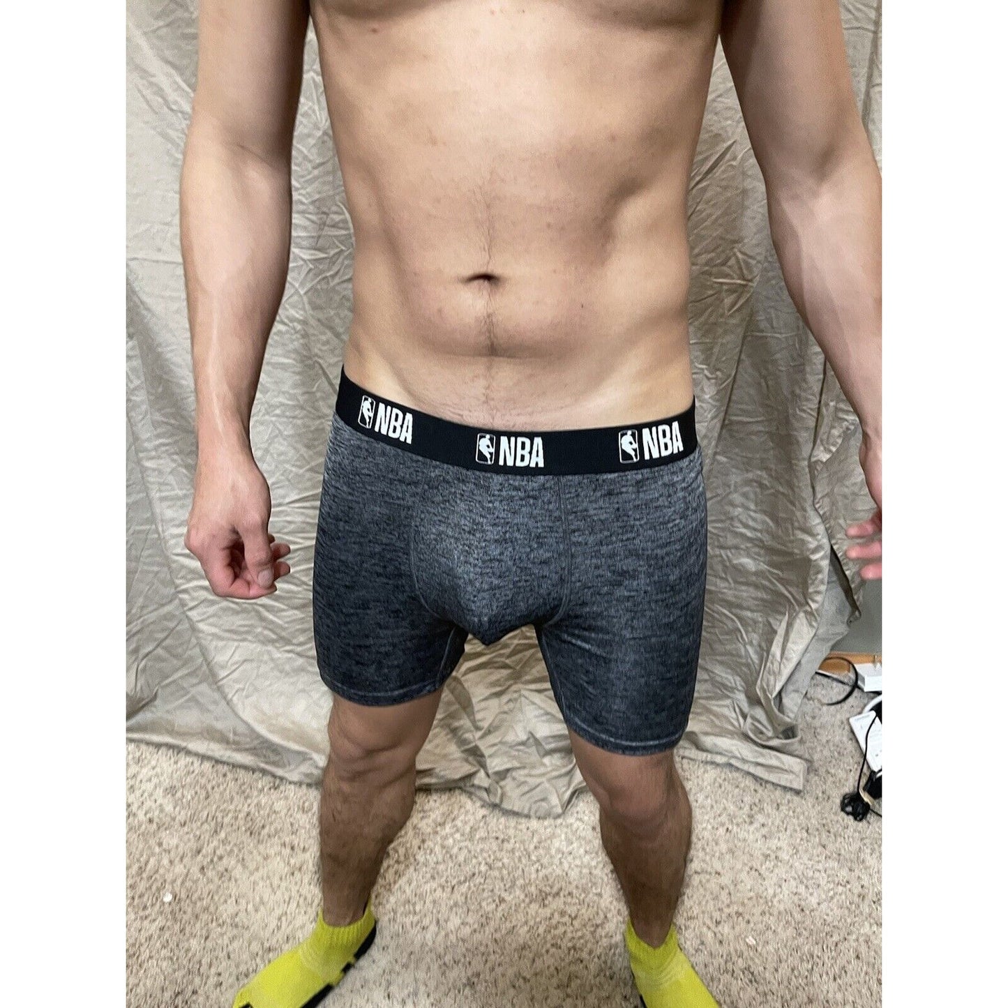 men's NBA gray polyester spandex compression shorts Medium New And Unworn