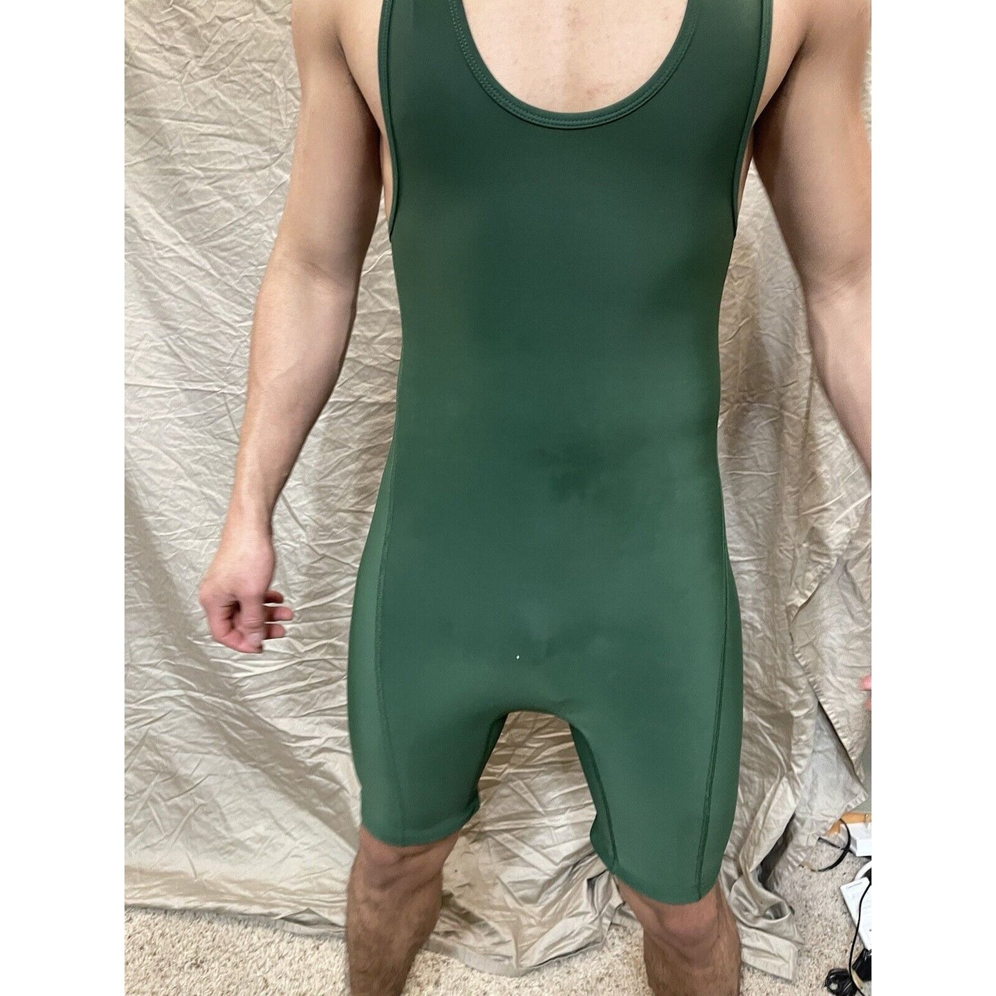 Men's Adult Small wrestling singlet Dark Green Athletic Compression