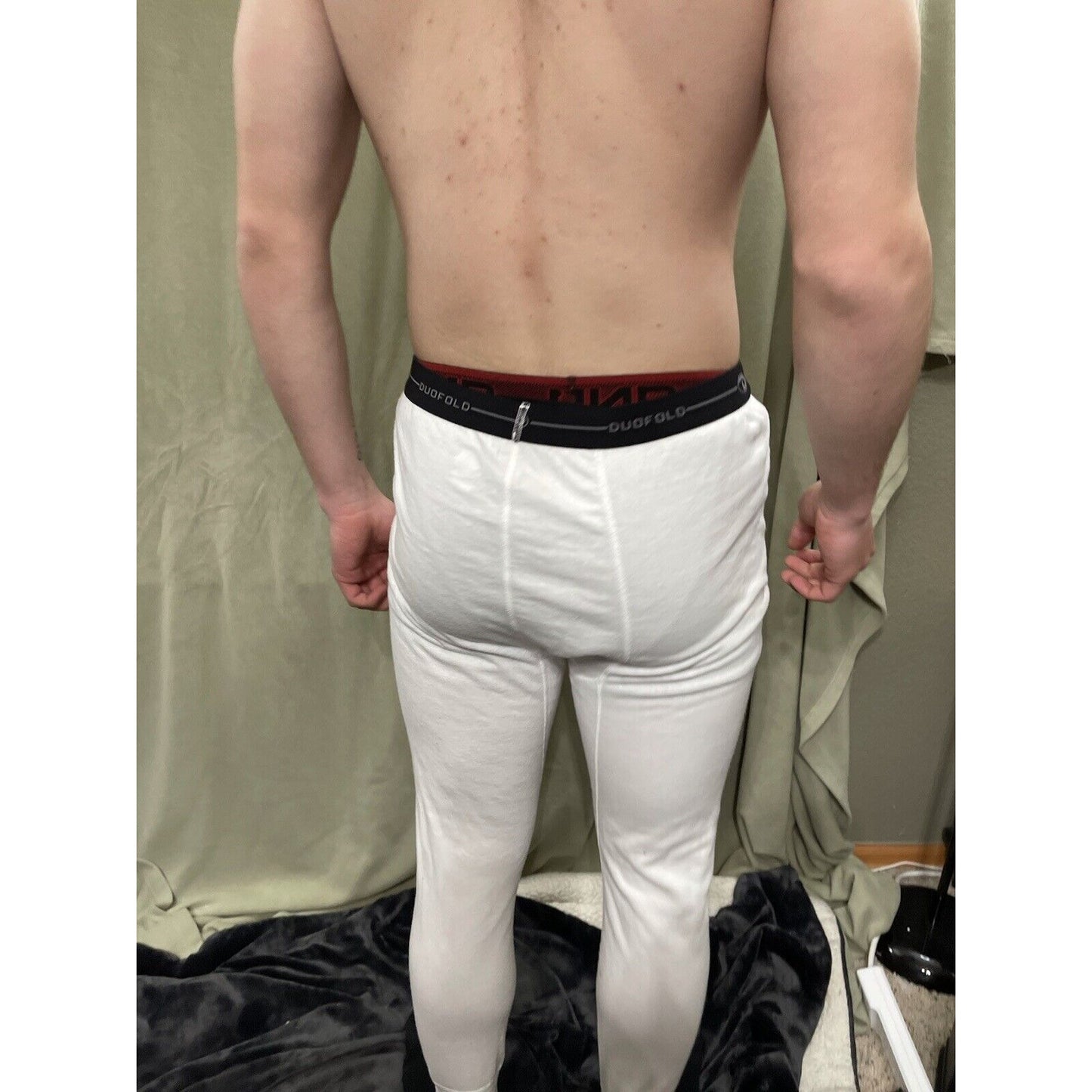 Duofold Men's Base Weight First Layer Bottom, White, Large Thermals Pants
