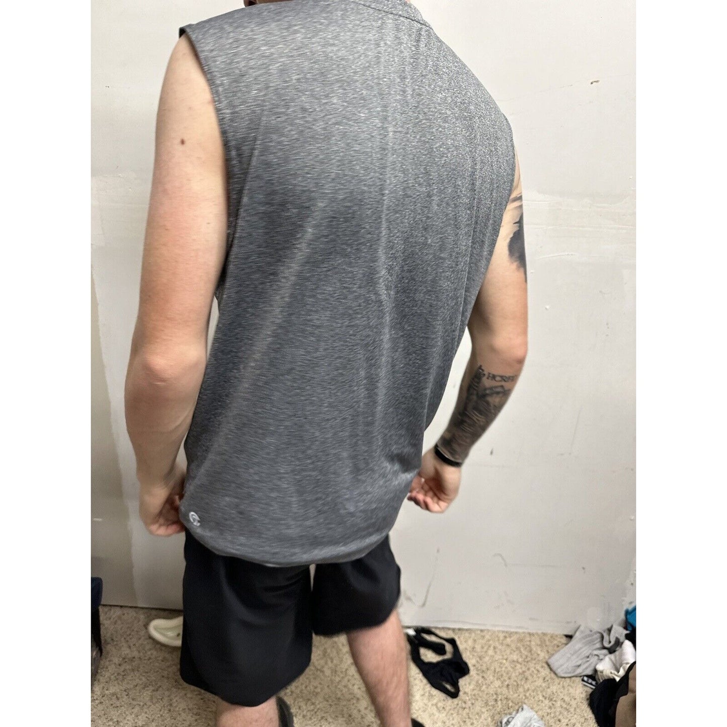Men’s Gray Champion Medium USA Muscle Shirt Tank To
