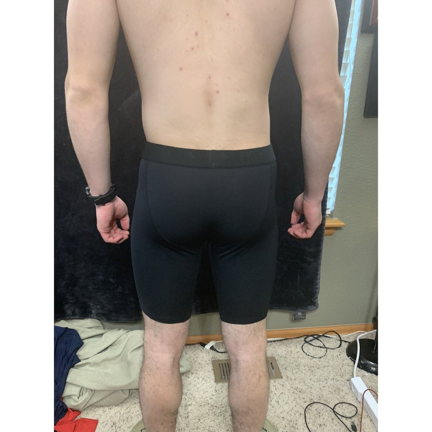 Fruit Of The Loom Boxer Briefs Breathable Respirant Men’s Size Large Black