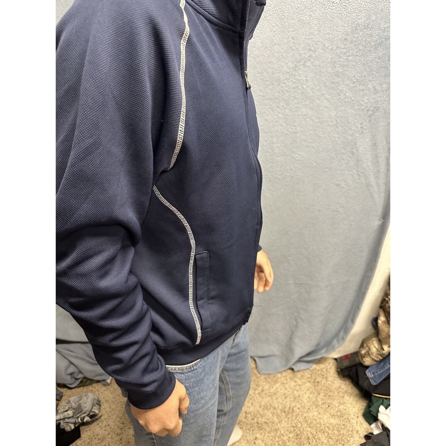 Men’s Dark Blue J America Polyester US Air Force Medium Full Zip Jacket USAF