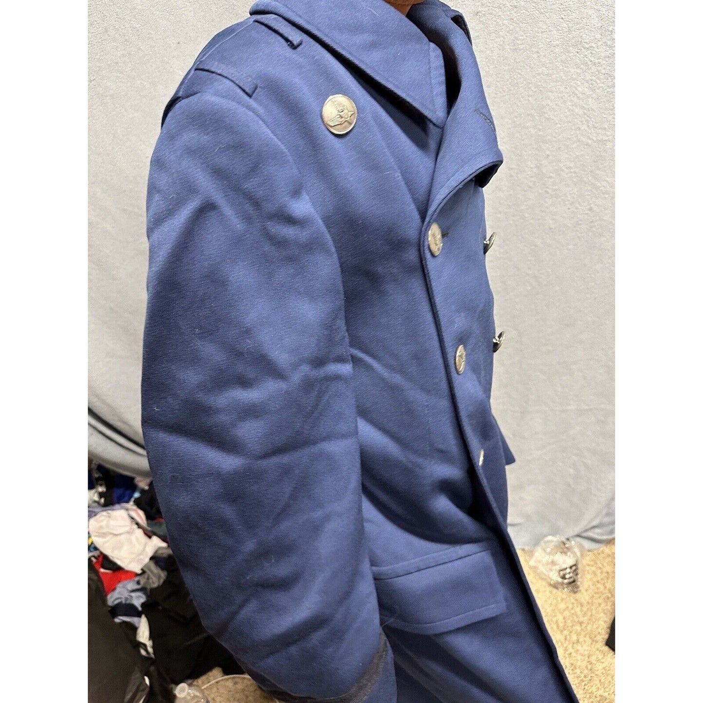 Men’s Blue Cadet Overcoat USAF Air Force Academy 44R Dress Uniform