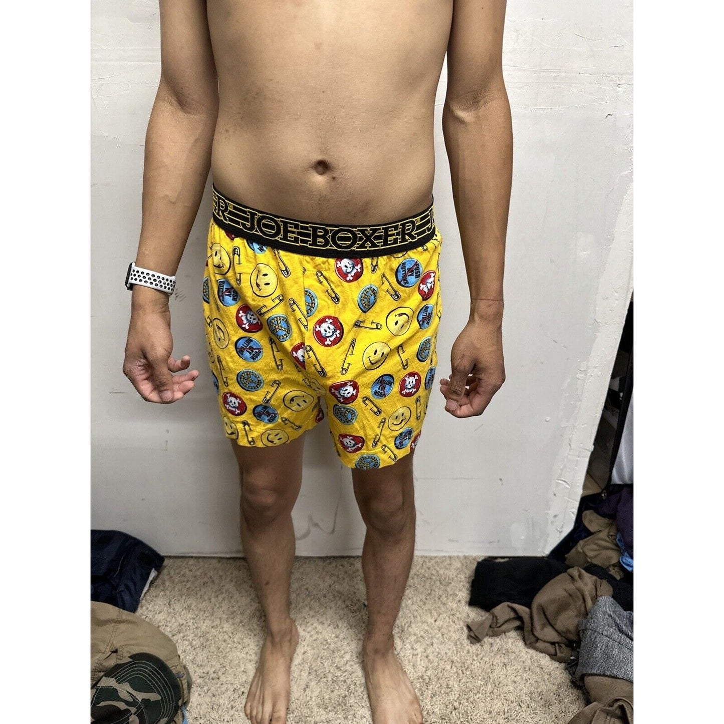 Men’s Medium Yellow Joe Boxer Shorts Smiley Face Emoticon