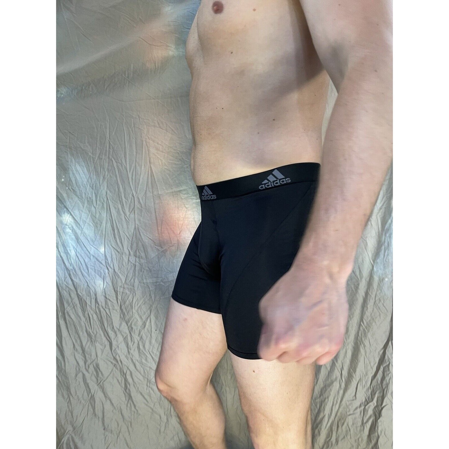 men's black adidas aeroready black compression boxer briefs medium