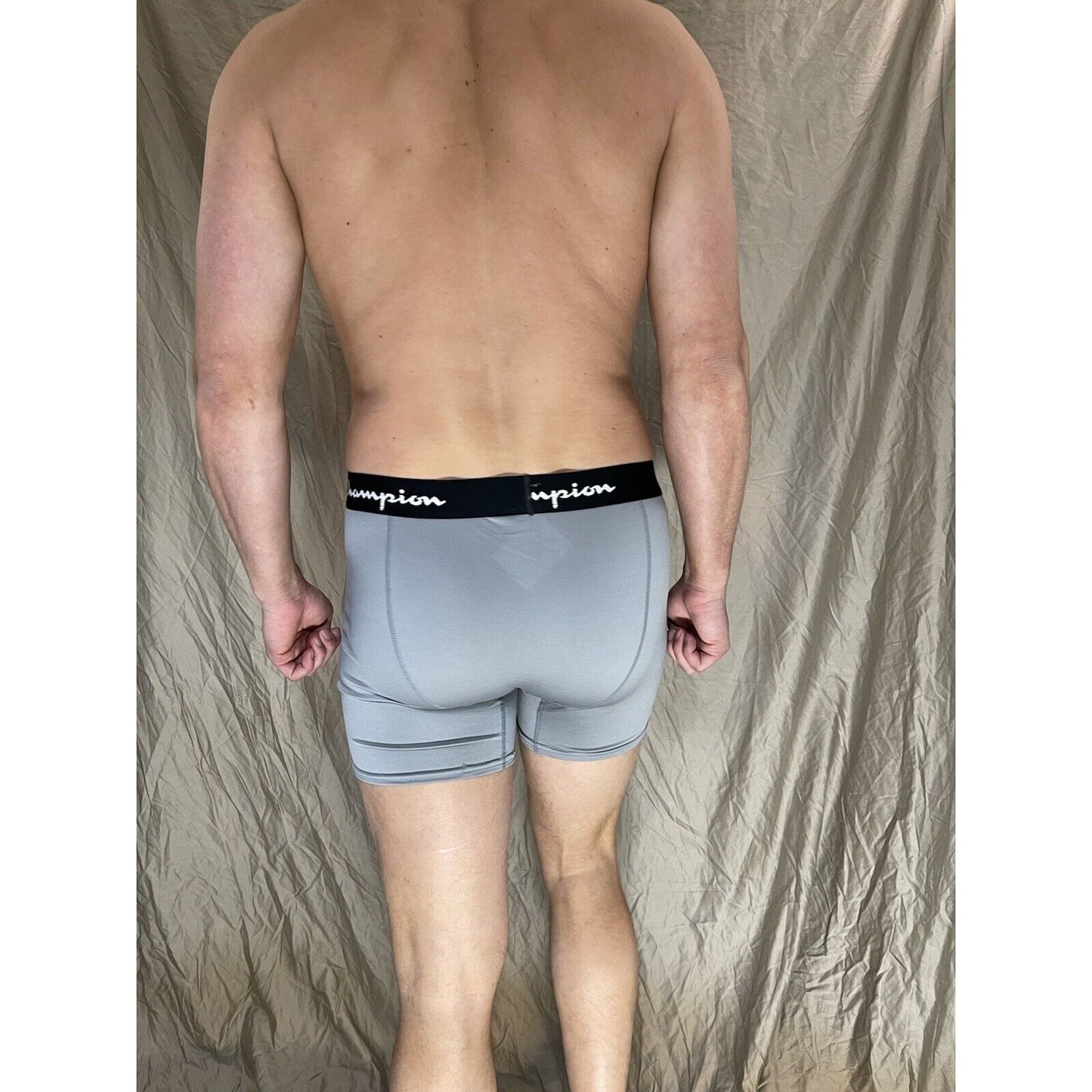 men's champion gray boxer brief polyester
