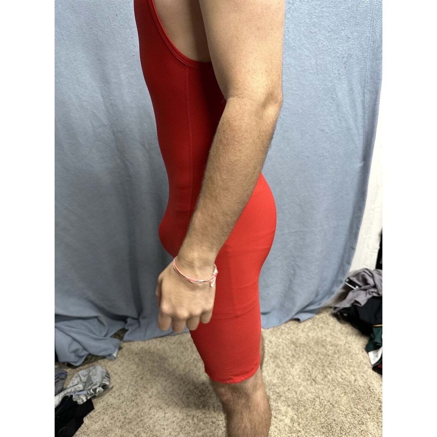 Men’s Red Alleson Athletics Large Red Wrestling Singlet