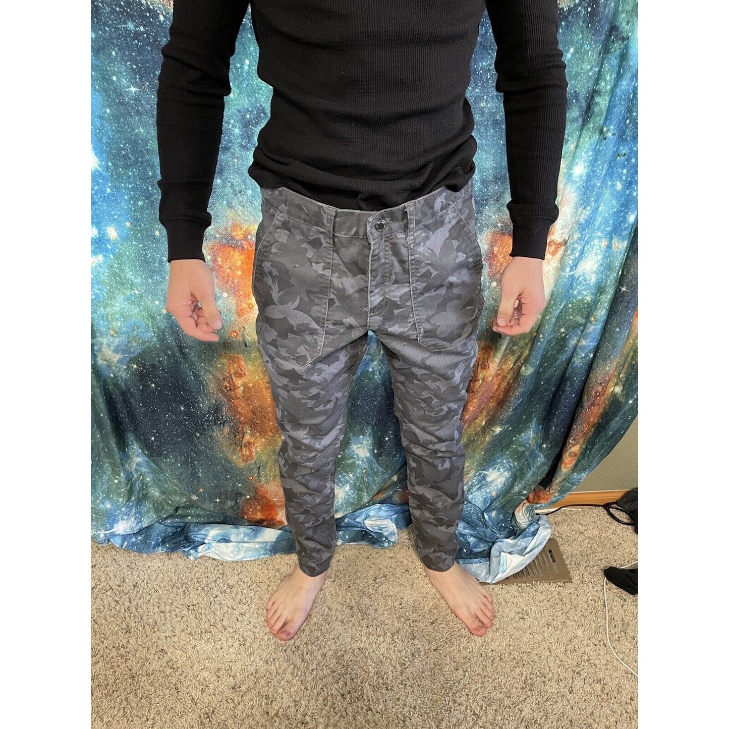 Men’s Joe Fresh gray camo floral classic slim jeans 31 x ~32