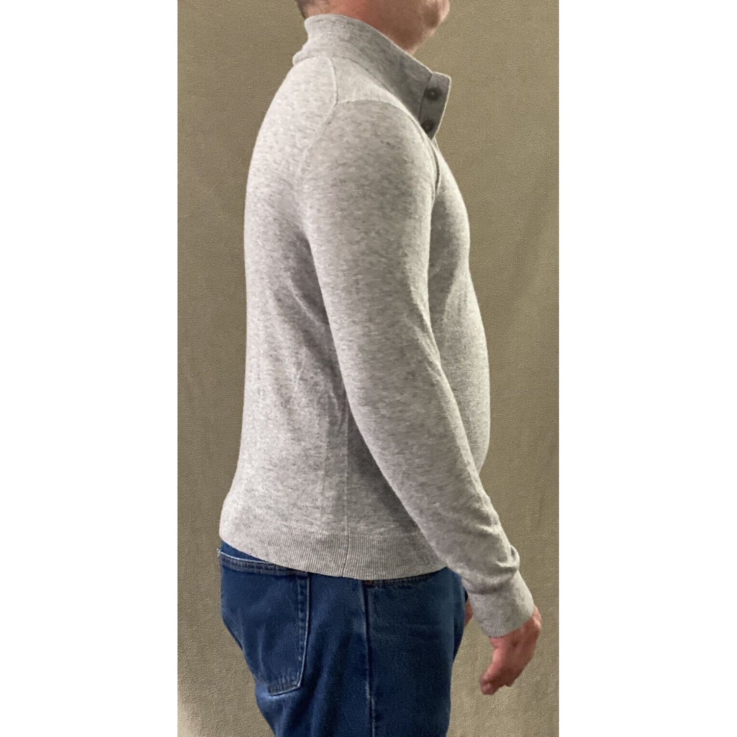 Express Merino Wool Blend Men’s Medium Gray Pullover Sweater