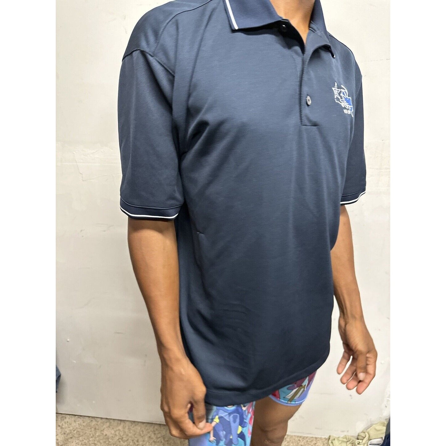 Men’s Dark Blue Nike Golf Large Polo Shirt VR-59 Texas Flying Plane