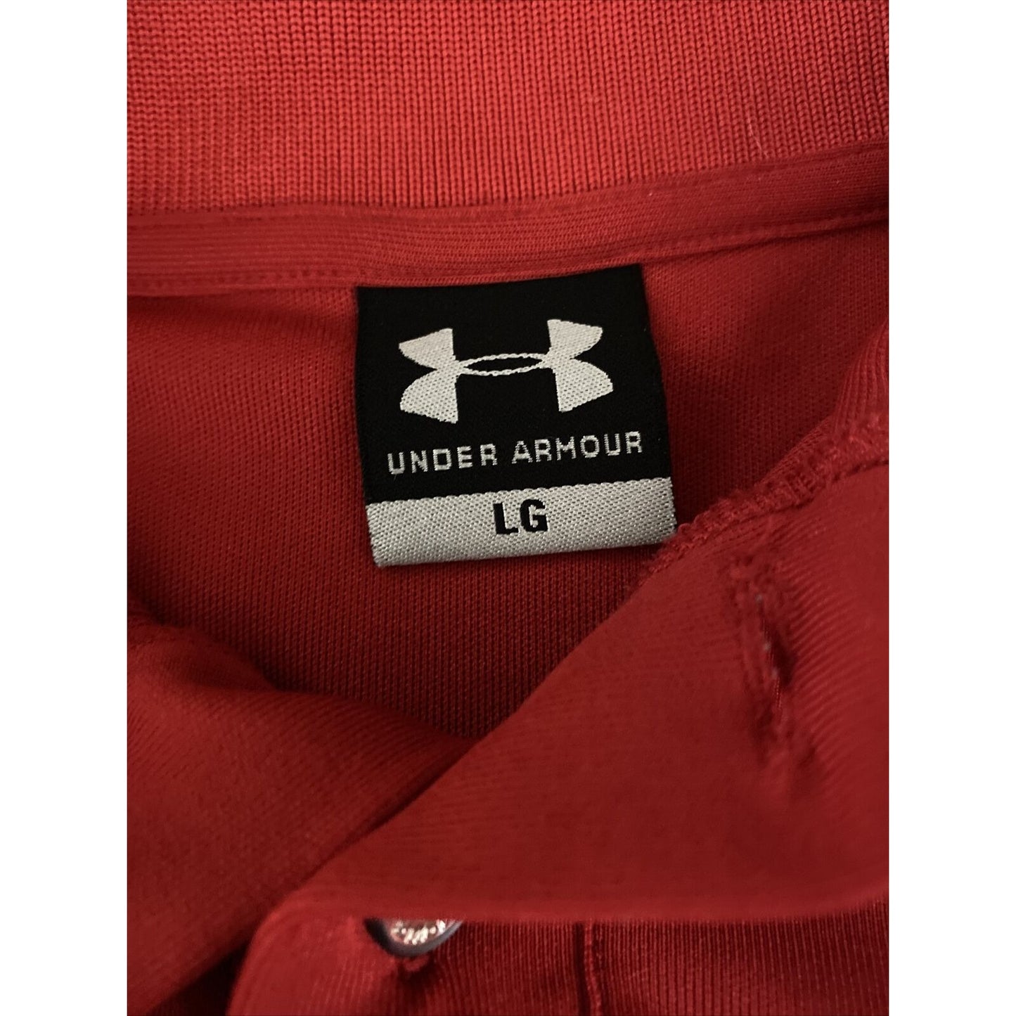 Under Armour Men’s Large Red Polyester Stretch Golf Polo Shirt