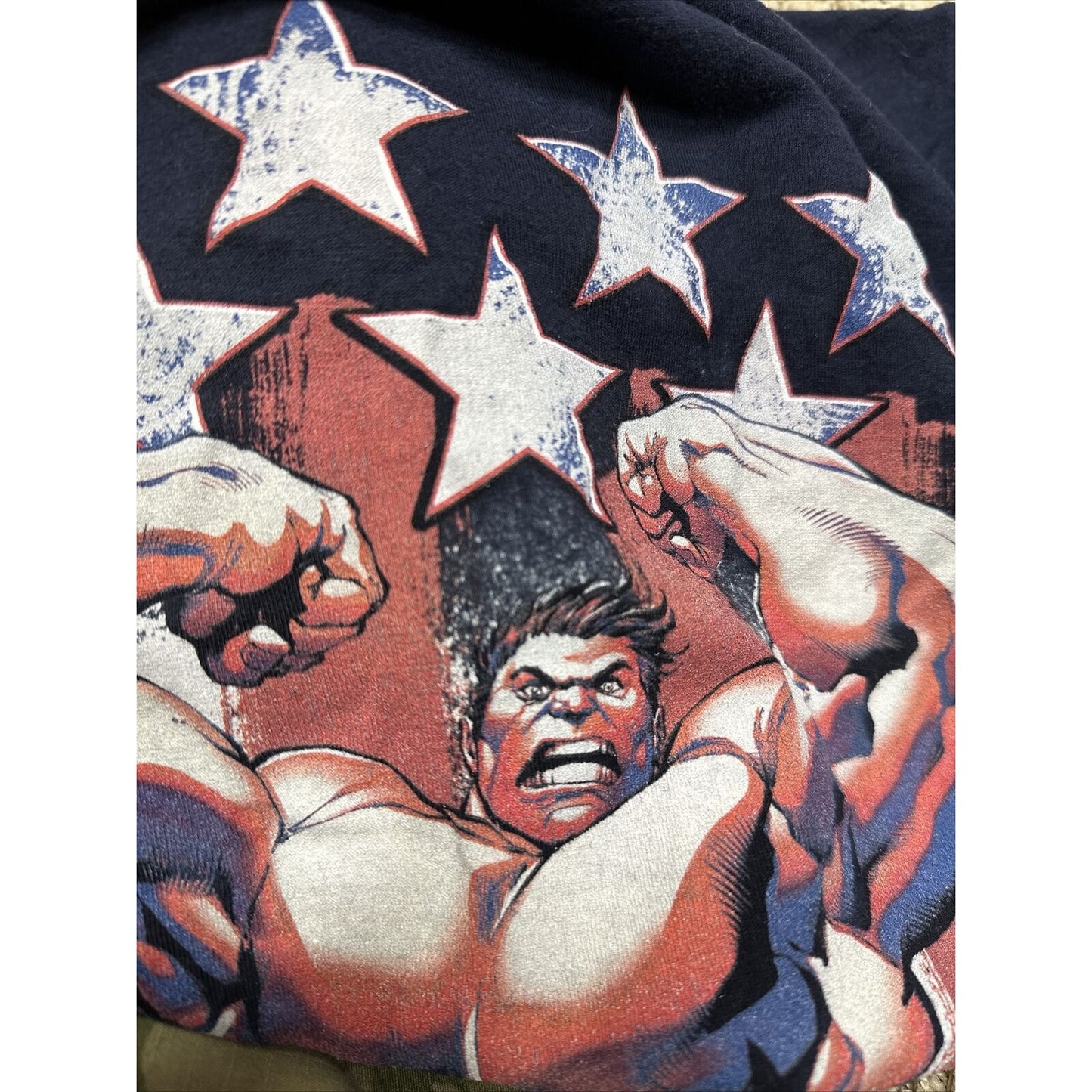 men’s tultex large dark blue incredible hulk tshirt short sleeve