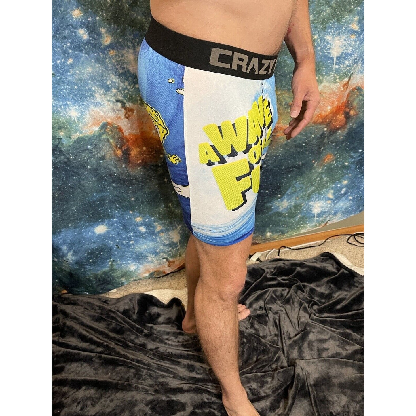 Men’s Crazy Boxer Spongebob Squarepants Size Large A Wave Of Fun