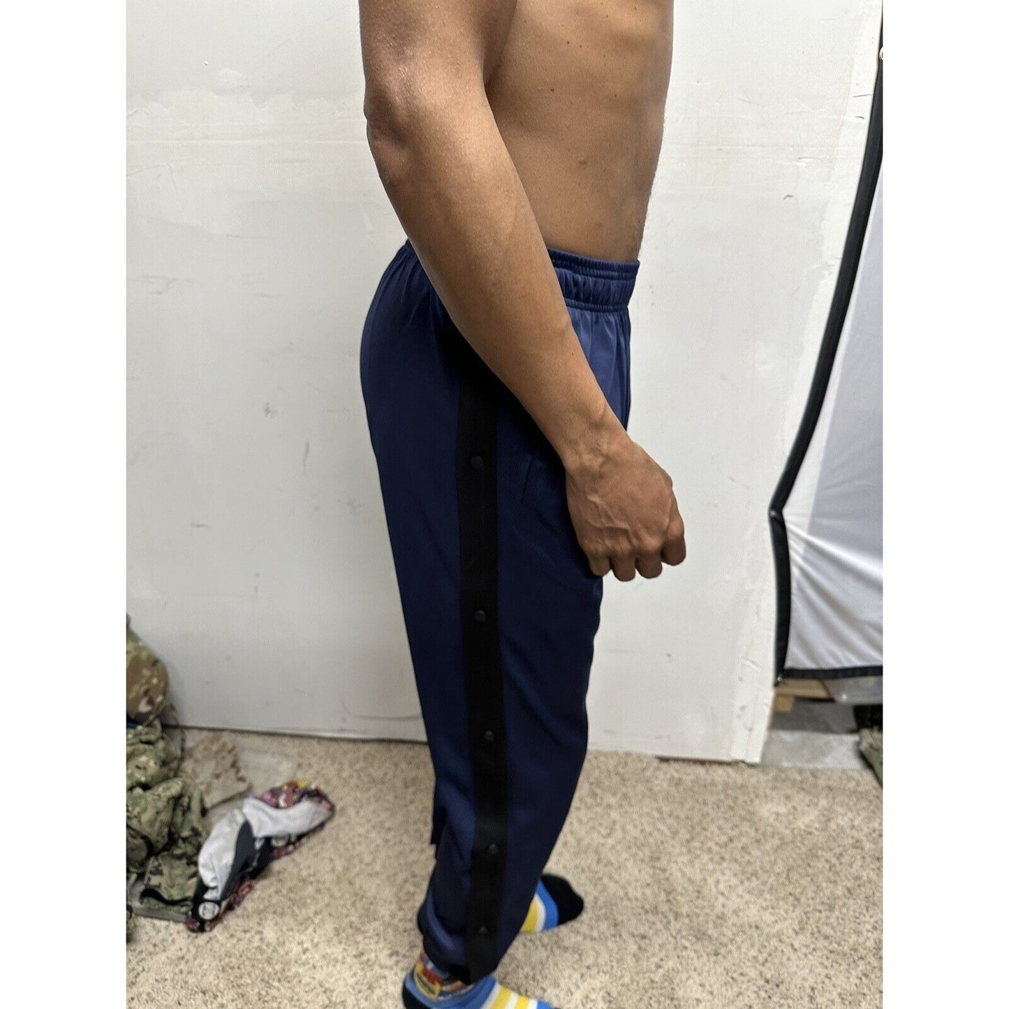 baleaf mens pants Snap Sides Track/basketball small blue