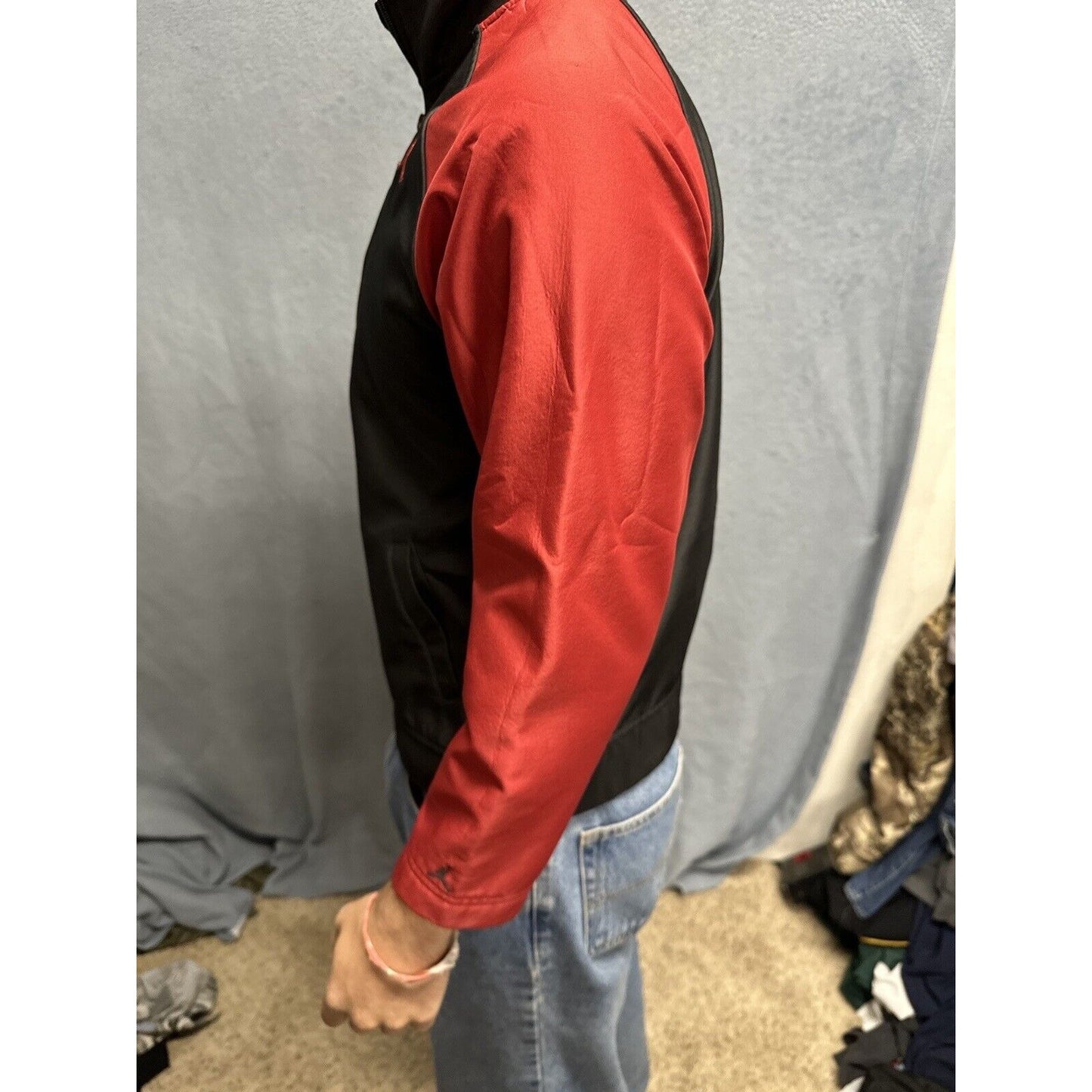 Boys Medium 12/14 AND1 Full Zip Jacket Red Black Polyester