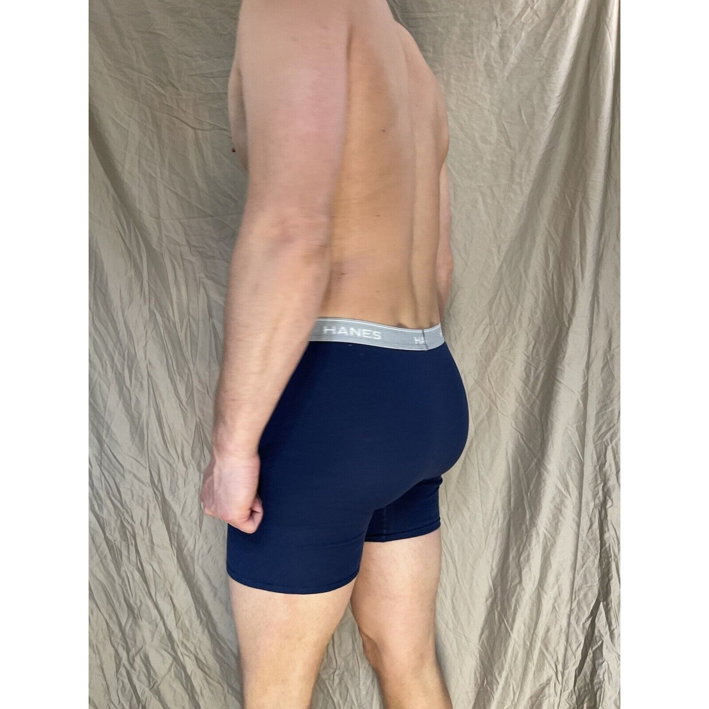 men's Medium hanes Dark blue boxer brief Comfort Flex