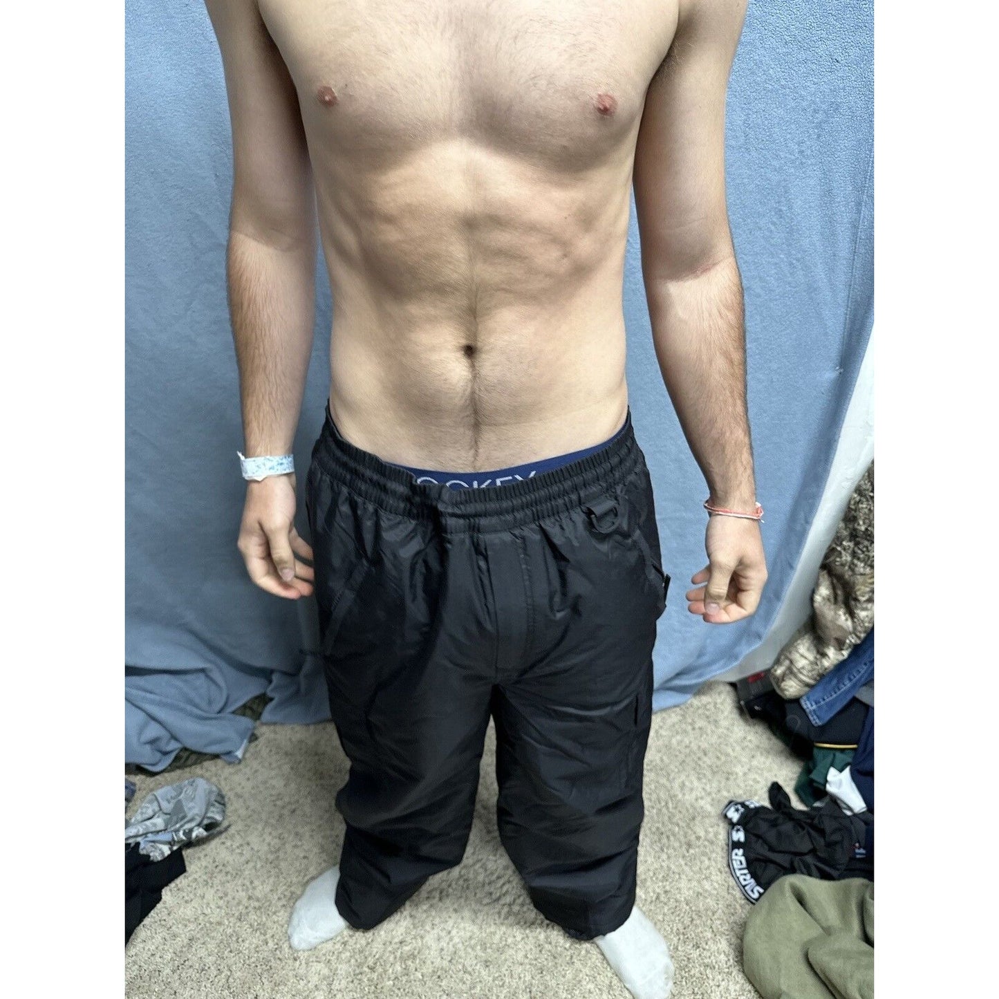 Men’s Black Sports Essentials Large Nylon Snow Pants
