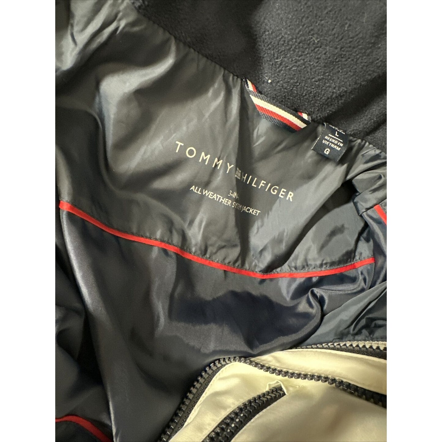 Tommy Hilfiger 3-in-1 All Weather Systems Anorak Jacket L White Navy Women Large