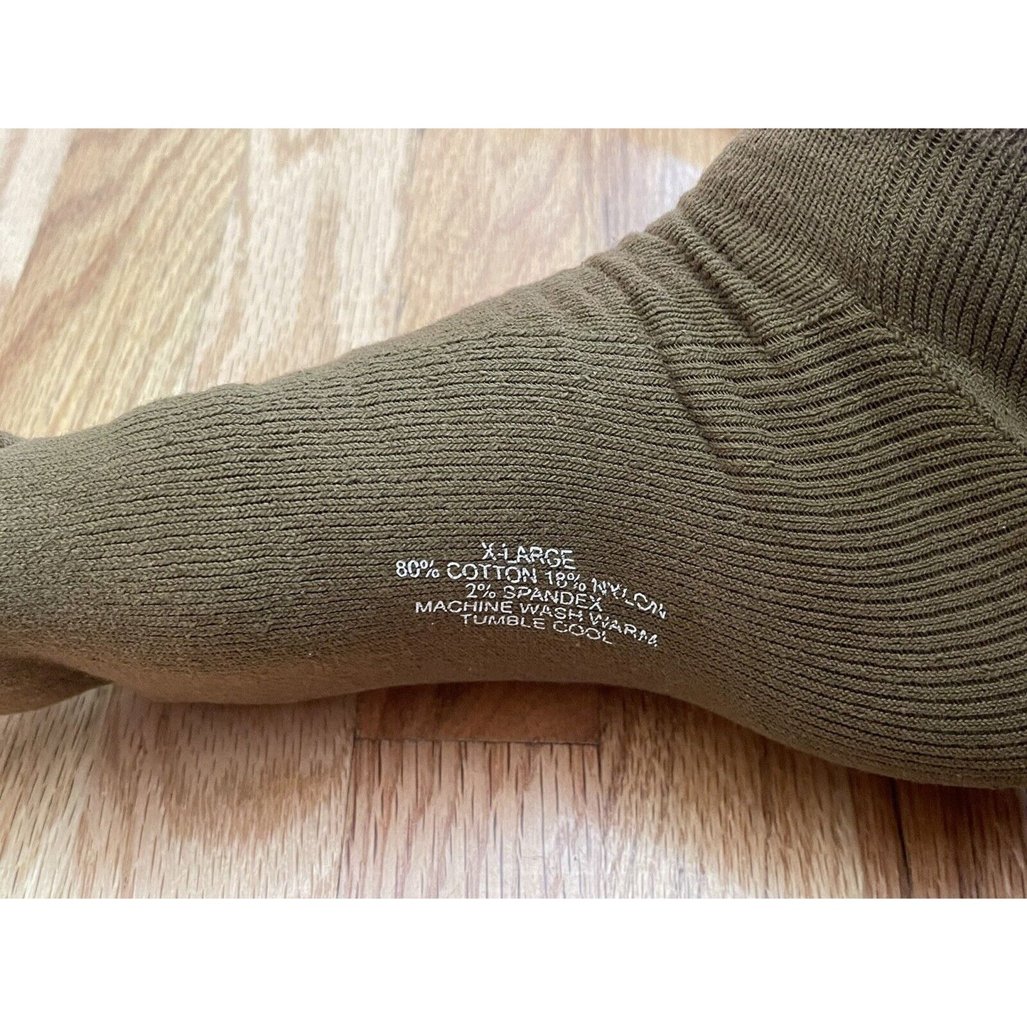 Military Defense Logistics Agency Boot socks XL brown 80% cotton 18% nylon New