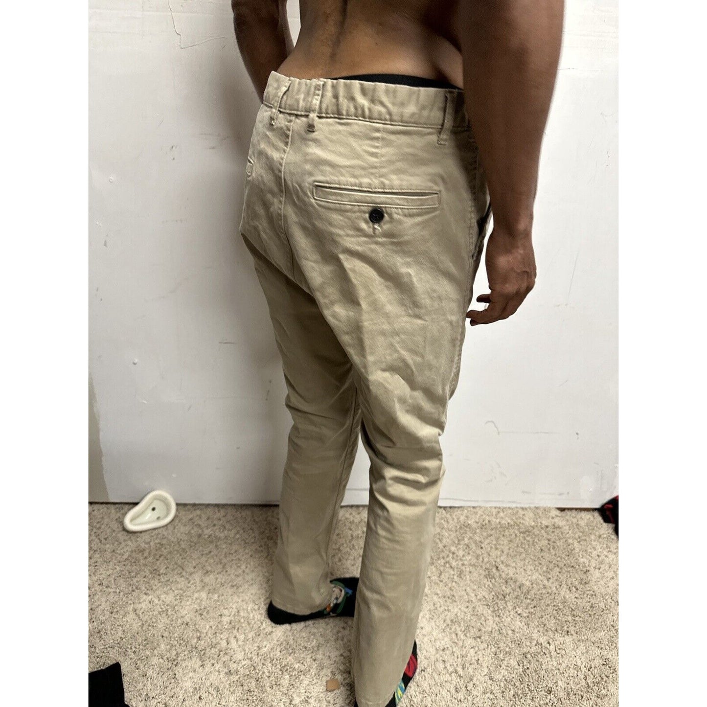Men’s Khaki 34 H&M Skinny Fit Stretch Pants