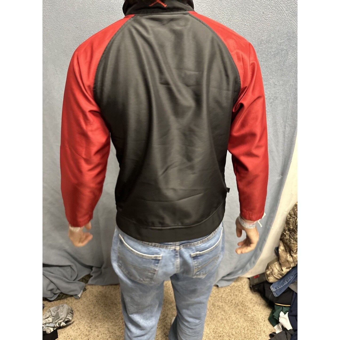Boys Medium 12/14 AND1 Full Zip Jacket Red Black Polyester
