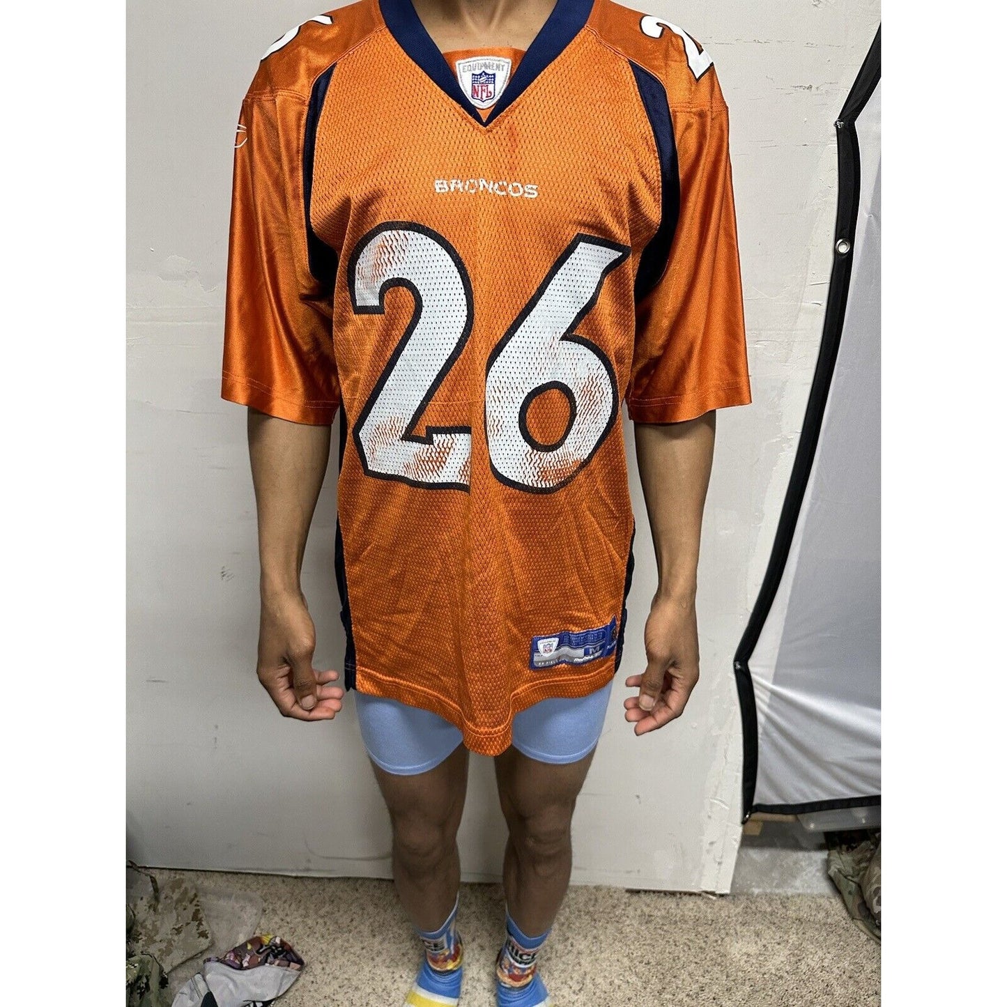 Men’s NFL Equipment Reebok Denver Broncos 26 Bell Football Jersey