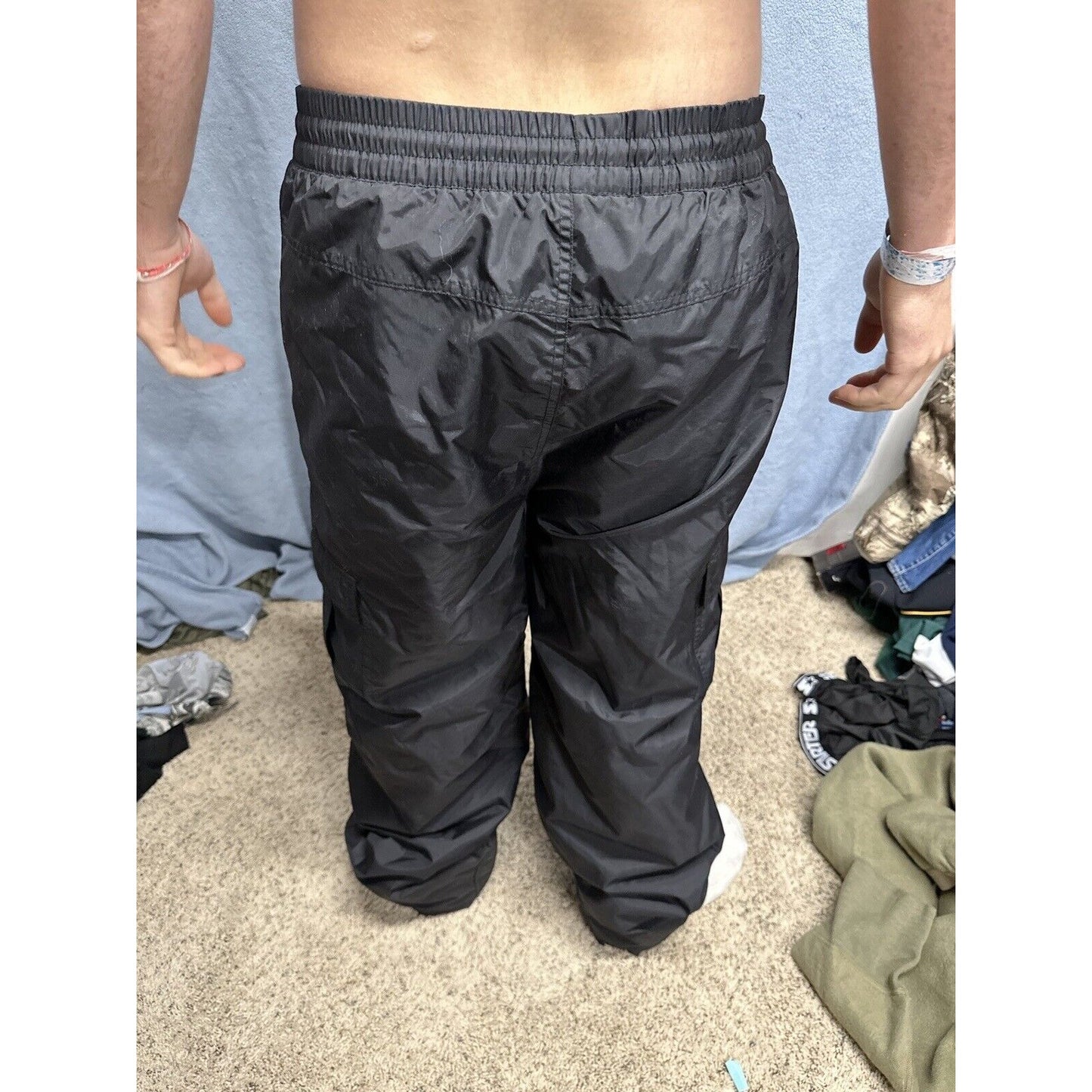Men’s Black Sports Essentials Large Nylon Snow Pants