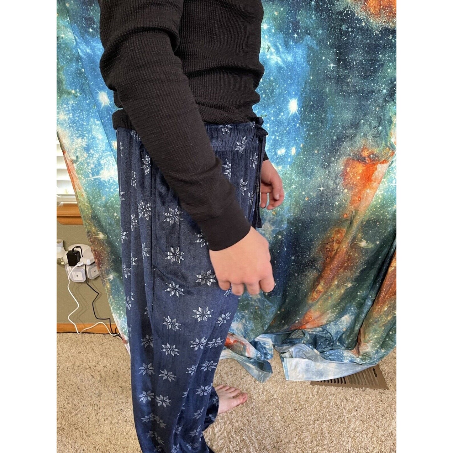 Men’s XL George Snowflake Blue sleepwear Flannel