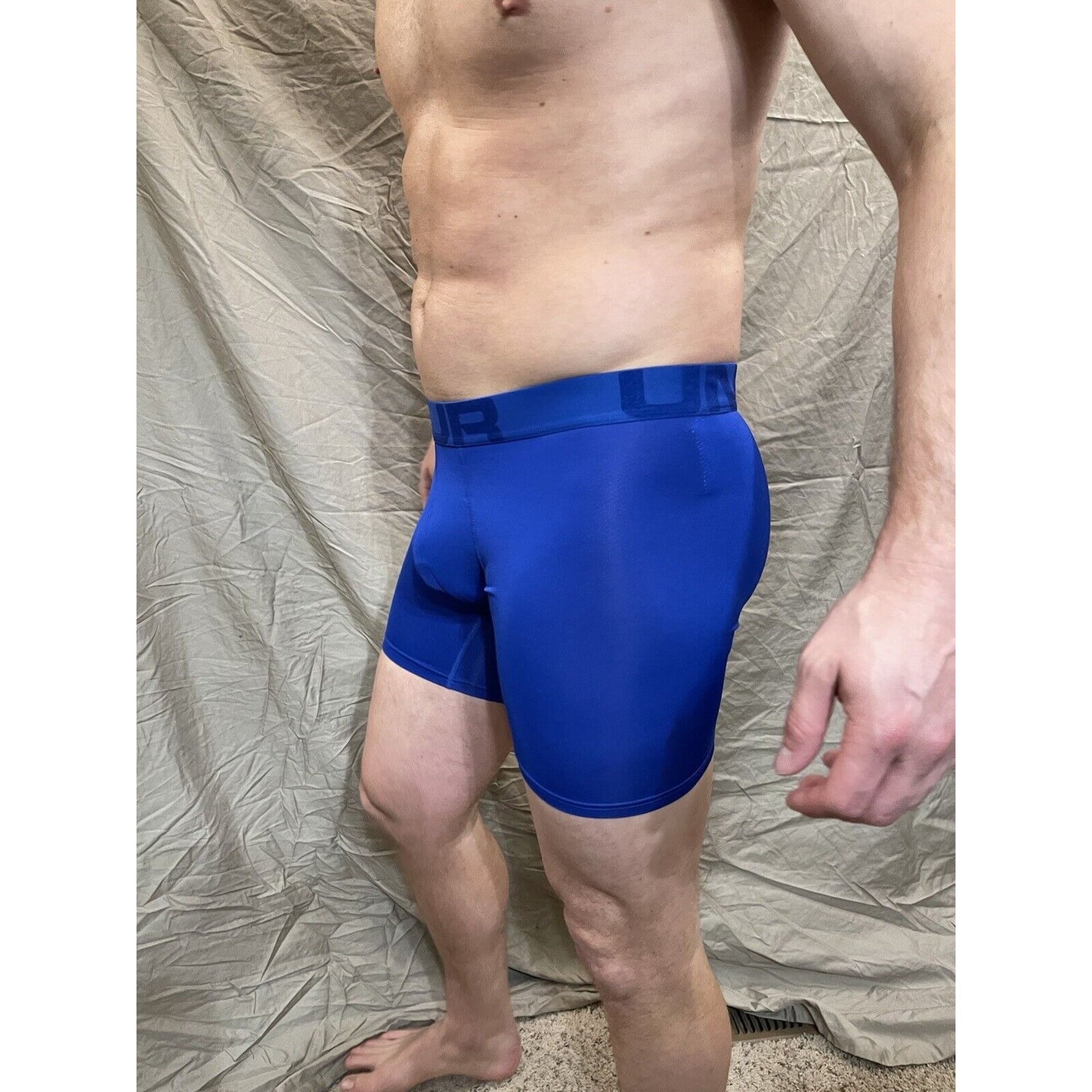 Men's small royal blue under armour the tech mesh boxer jock