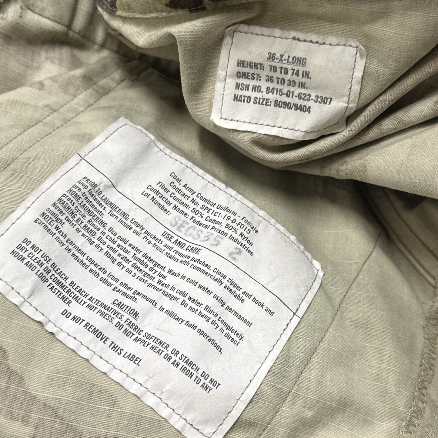 female Ocp Top Blouse 36 X-Long Us Air Force Senior Airman Rank Dental Squadron