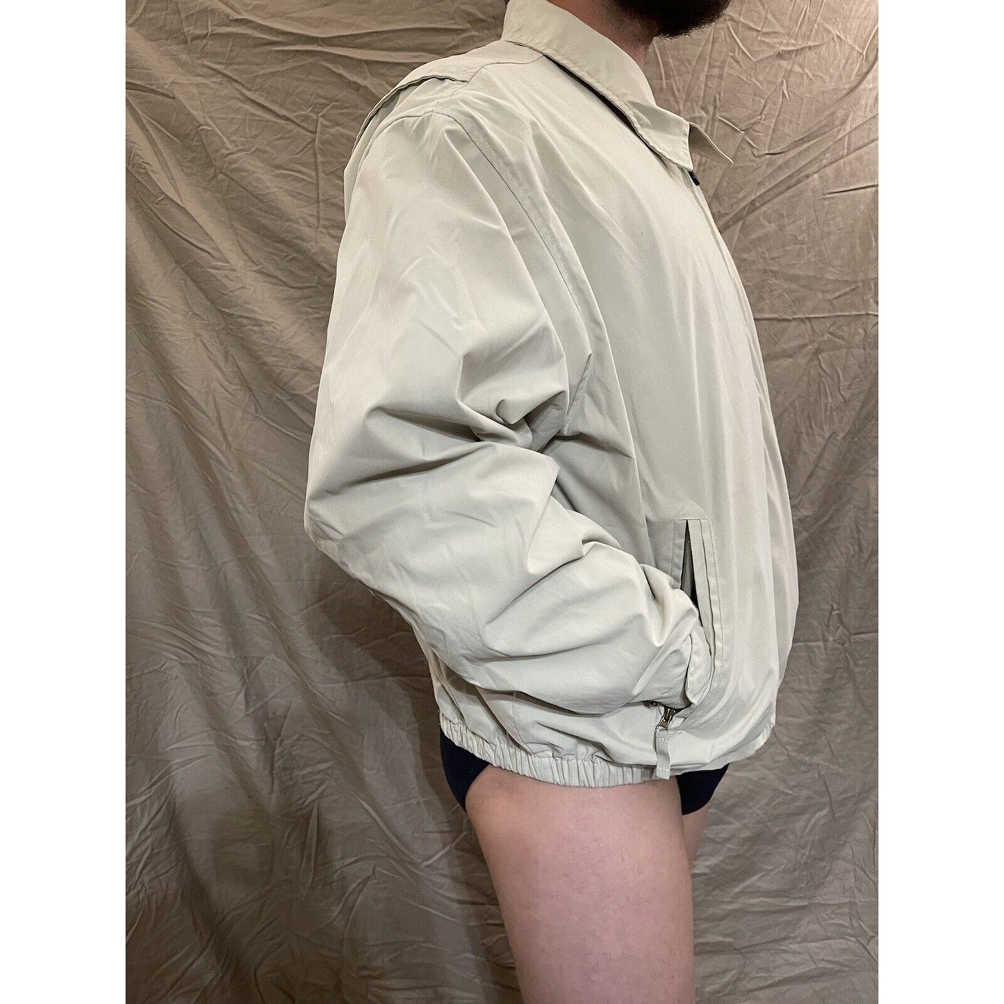 Men's Puritan XL cream ivory fill zip windbreaker jacket