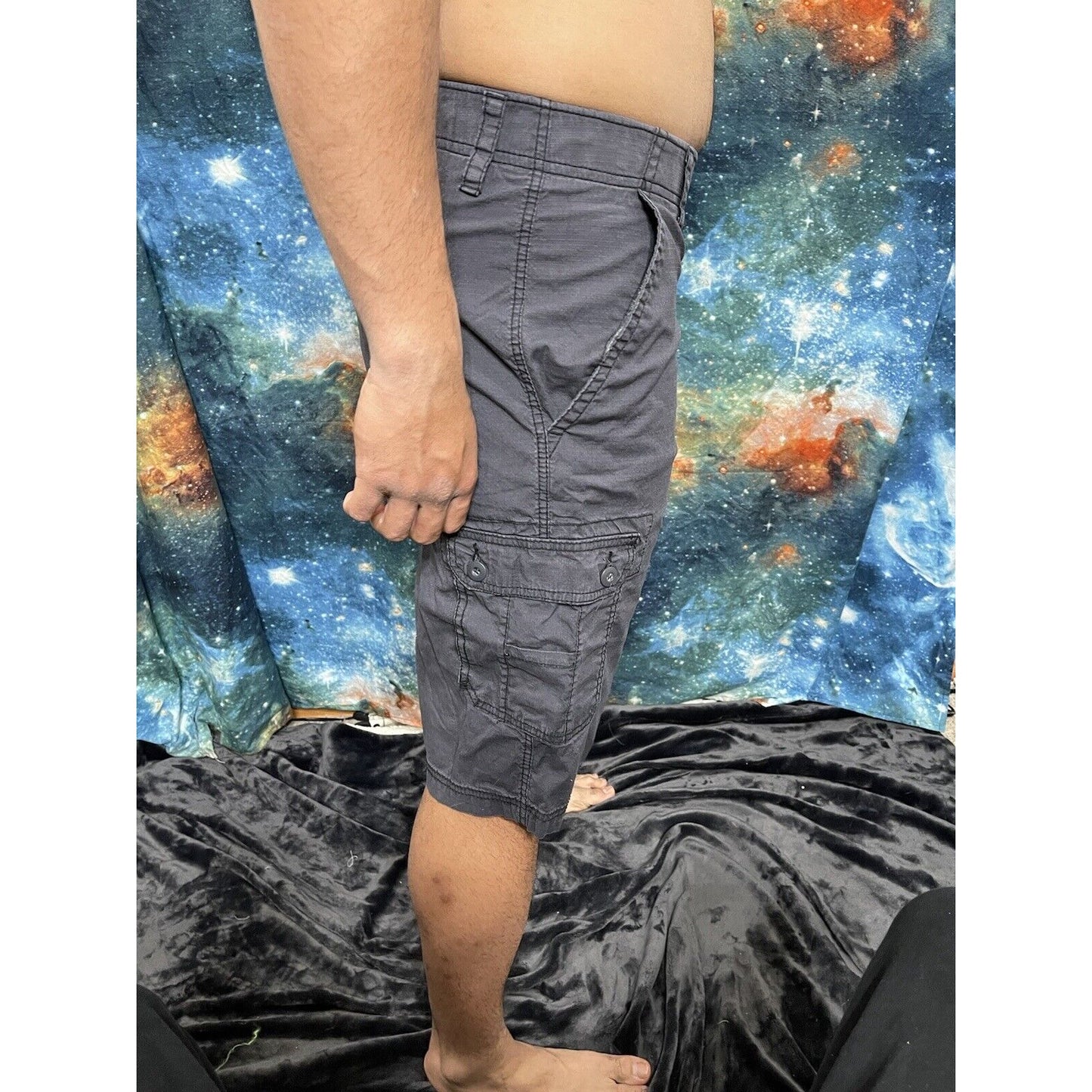 WearFirst Mens Shorts sz 40 Free Band Gray Cargo Bottoms Cotton Stretch