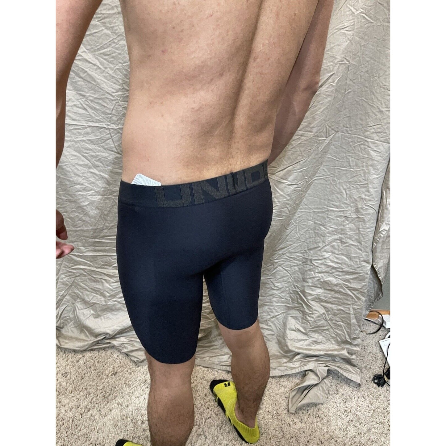 men's black under armour small compression boxer shorts