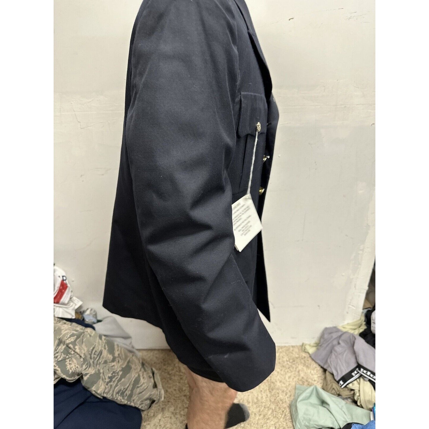 Men’s Army Coat Poly Wool Army Blue 450 42 LC Uniform Service Dress Top Coat