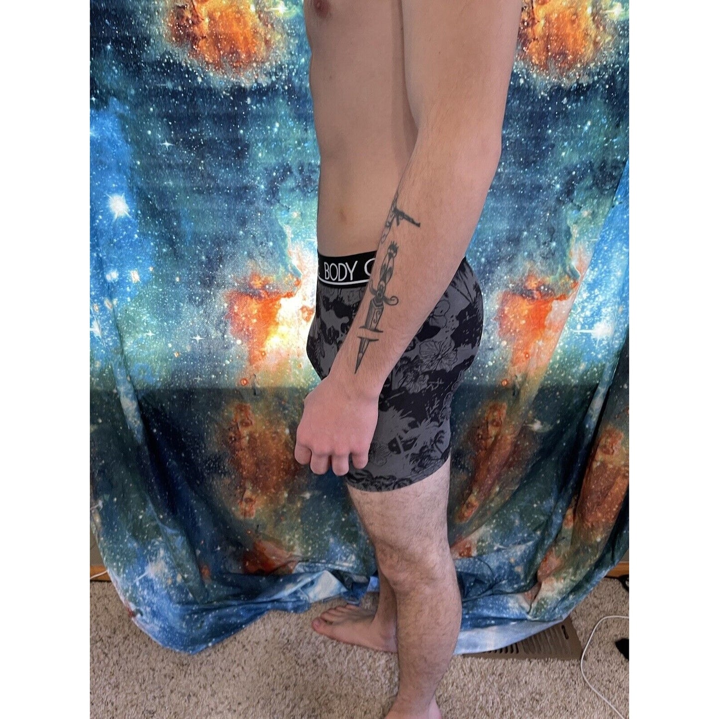 men's body glove black floral medium compression shorts New And Unworn