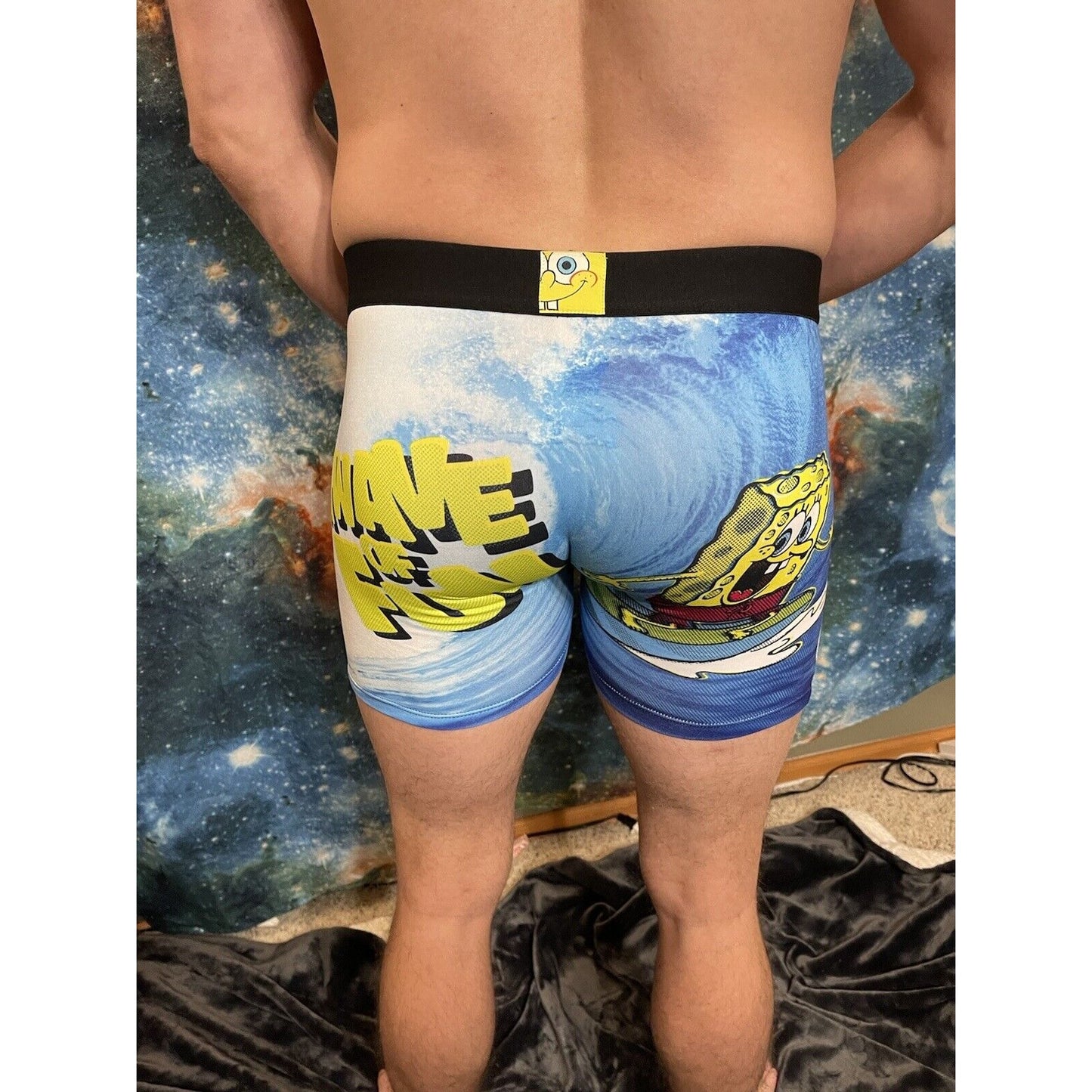 Men’s Crazy Boxer Spongebob Squarepants Size Large A Wave Of Fun