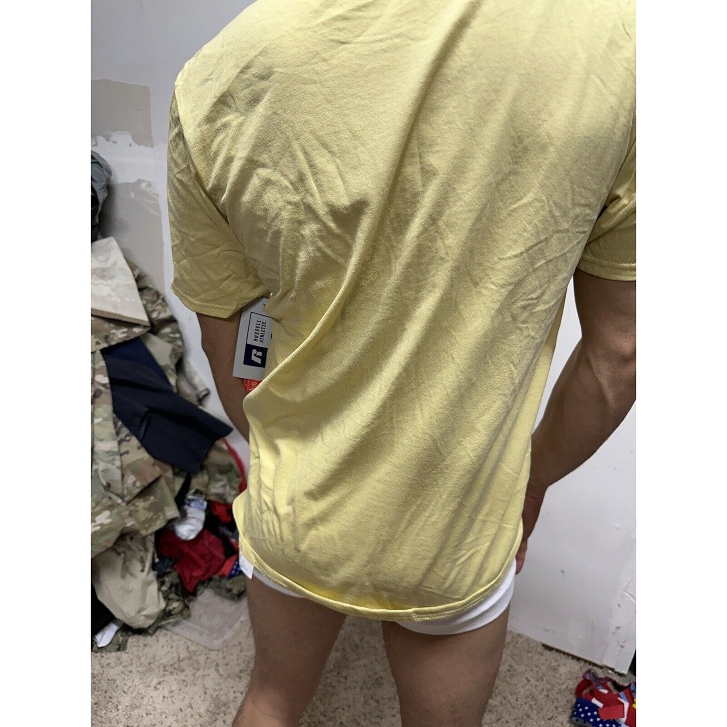 Russell Athletic Gold Medium Tshirt Short Sleeve Dri Power Odor Protection