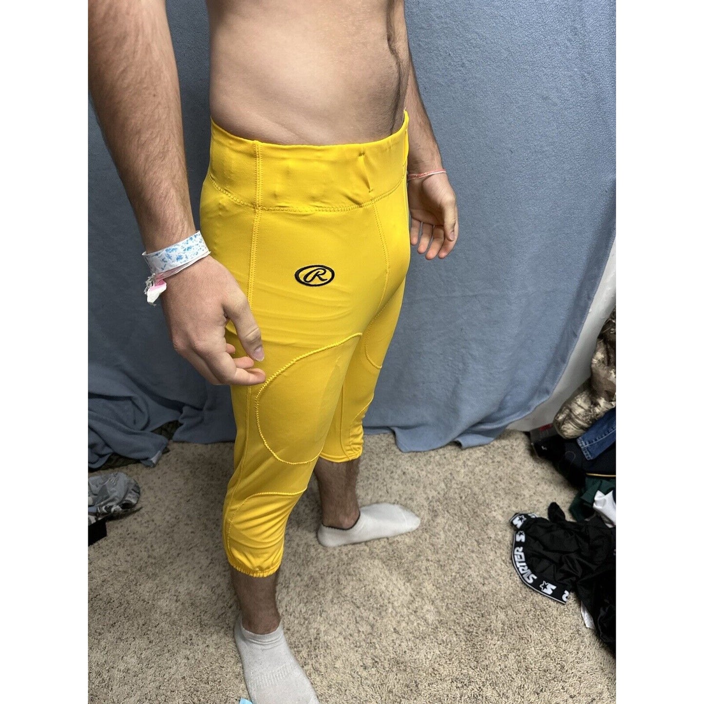 Men’s Rawlings Football Pants Yellow Medium Nylon Spandex