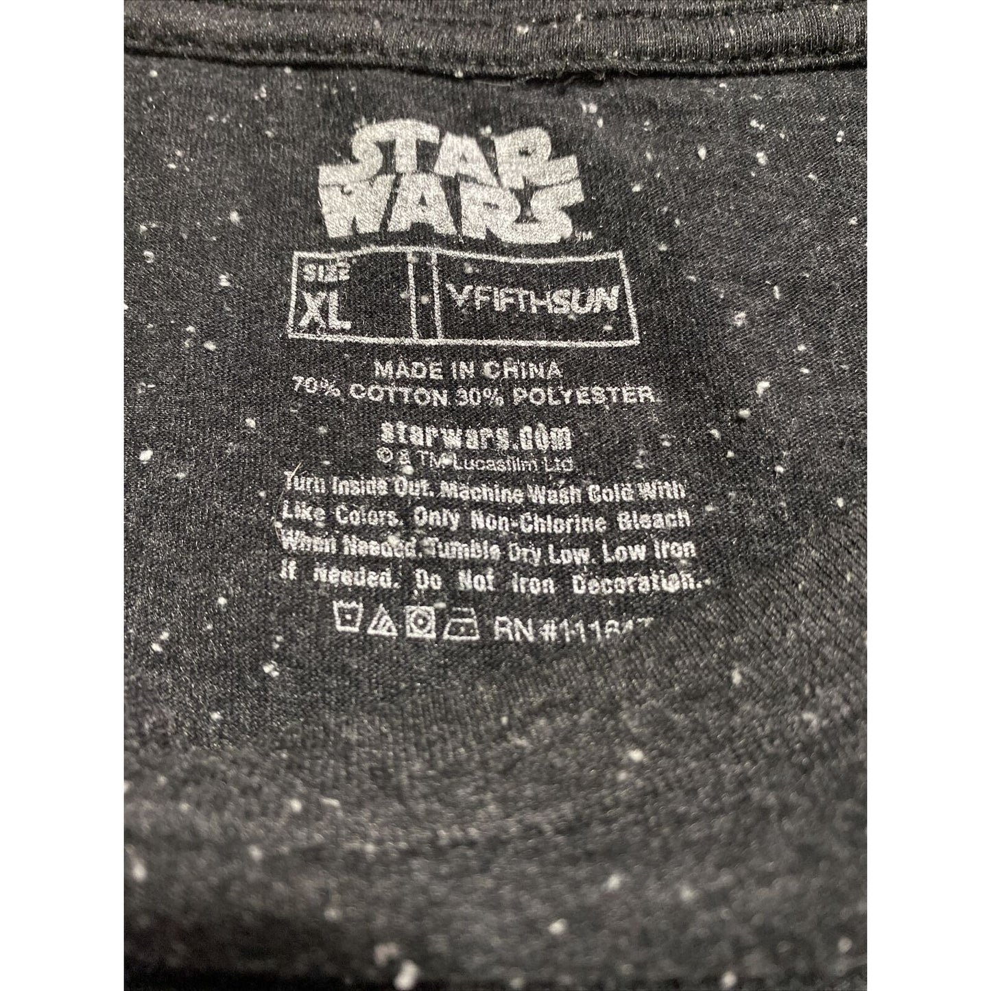 Vtg Star Wars DEATH STAR Mens XL Black Galaxy Graphic Print Cotton-blend T-shirt