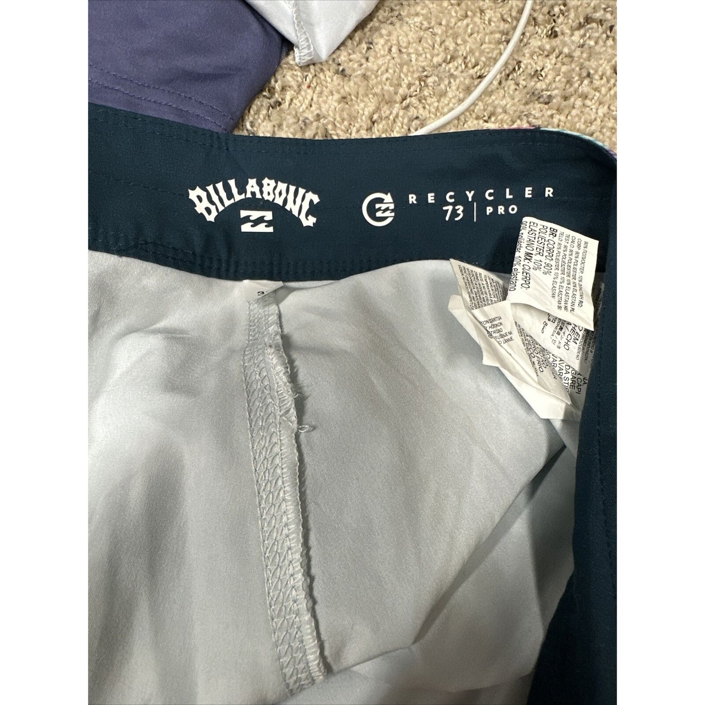 Men’s Billabong Size 31 Recycler 73 Pro Swim Trunks Green Board Shorts
