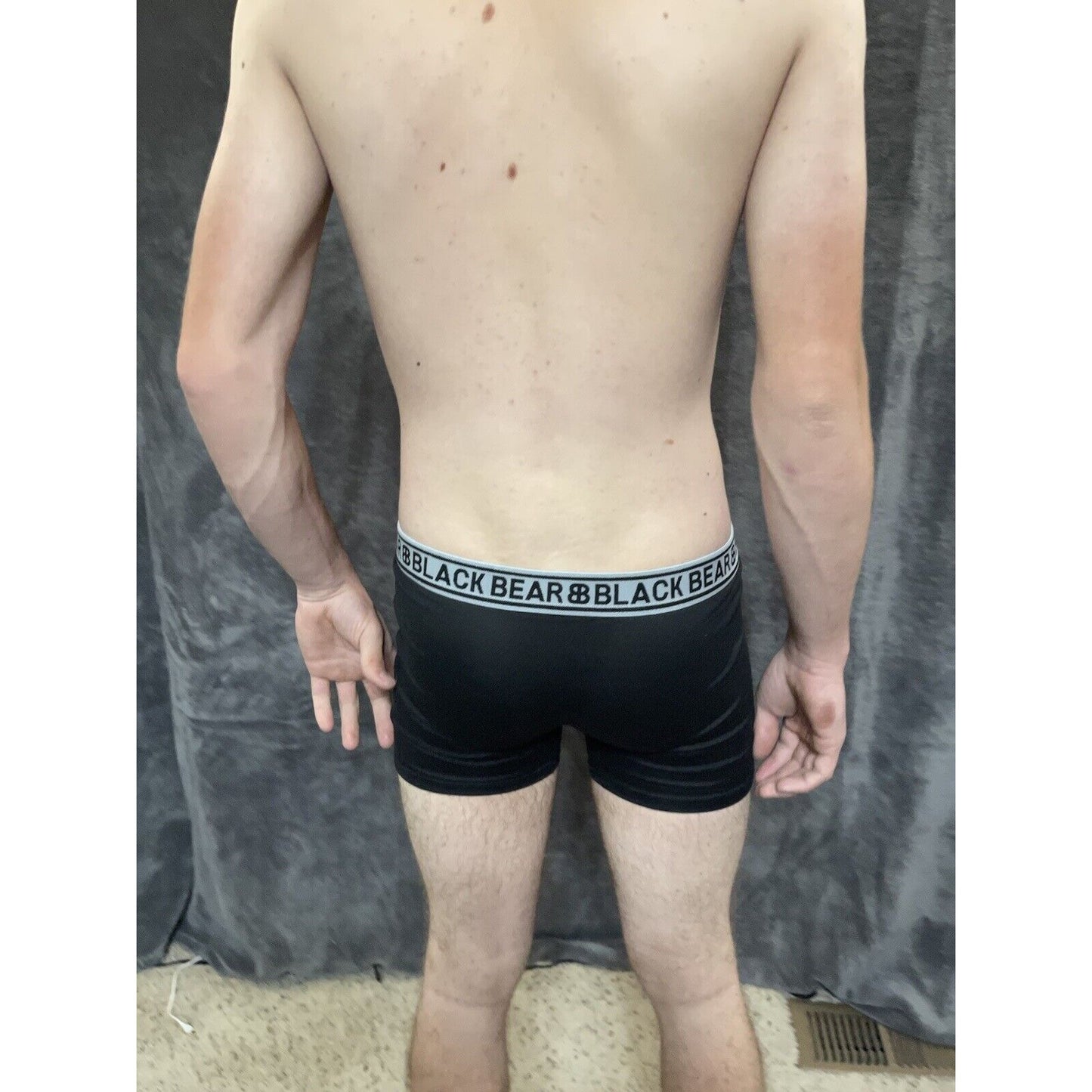 men's medium athletic trunk style black bear boxer brief Black