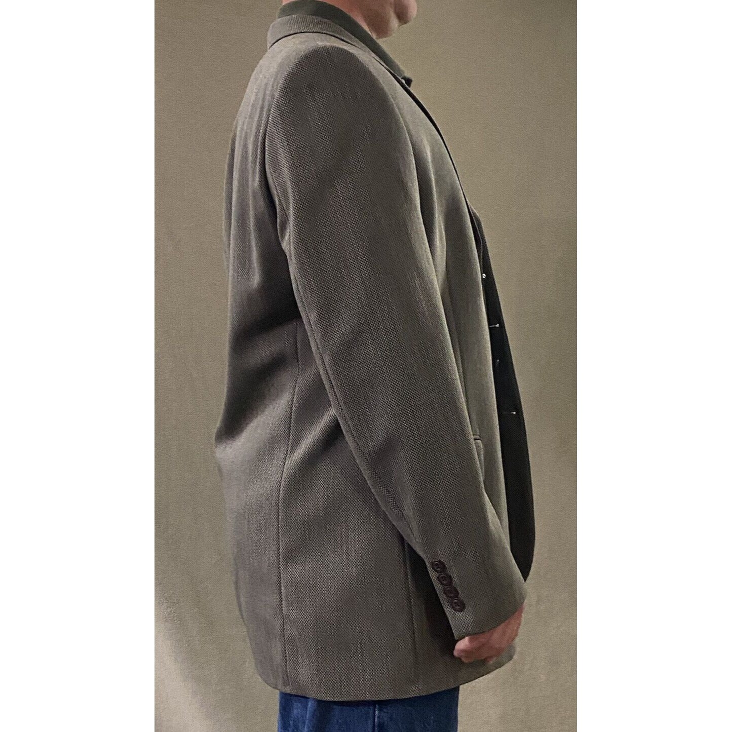 DKNY Men’s size 44L 100% Wool-Laine Brown Blazer