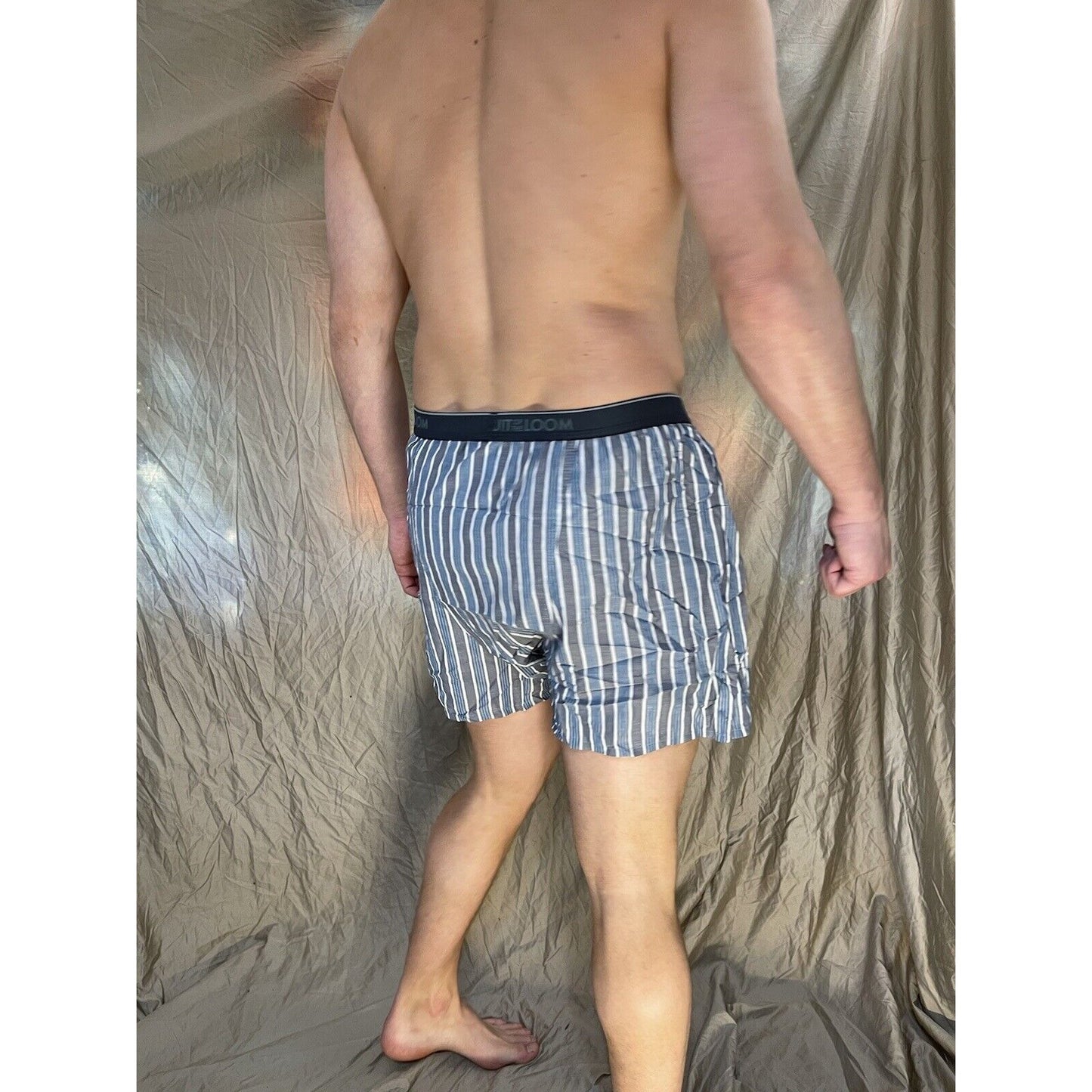 men's fruit of the loom Striped blue boxer shorts Size Small