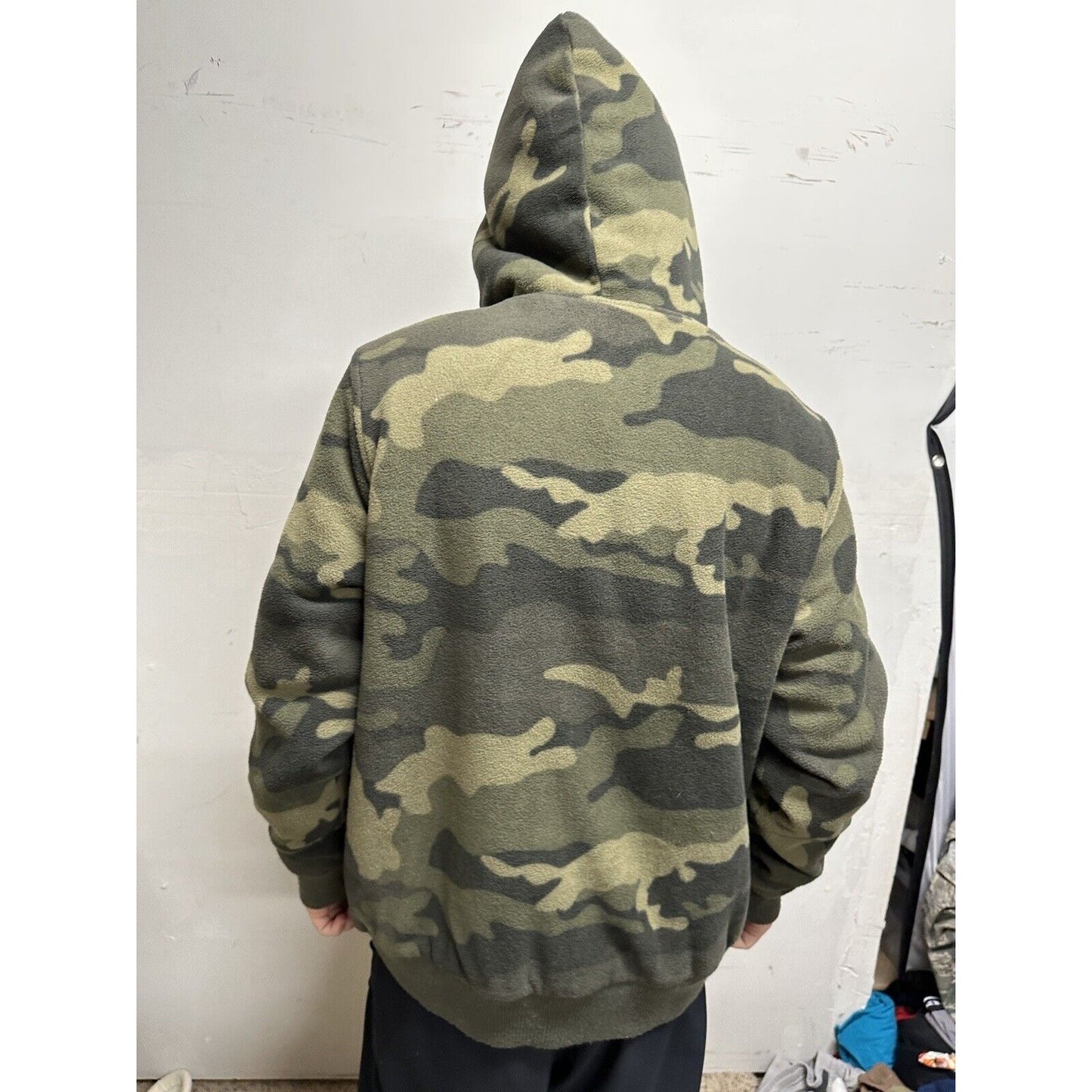 Men’s Fuzzy Large Mossimo Camo Hoodie Full zip Jacket