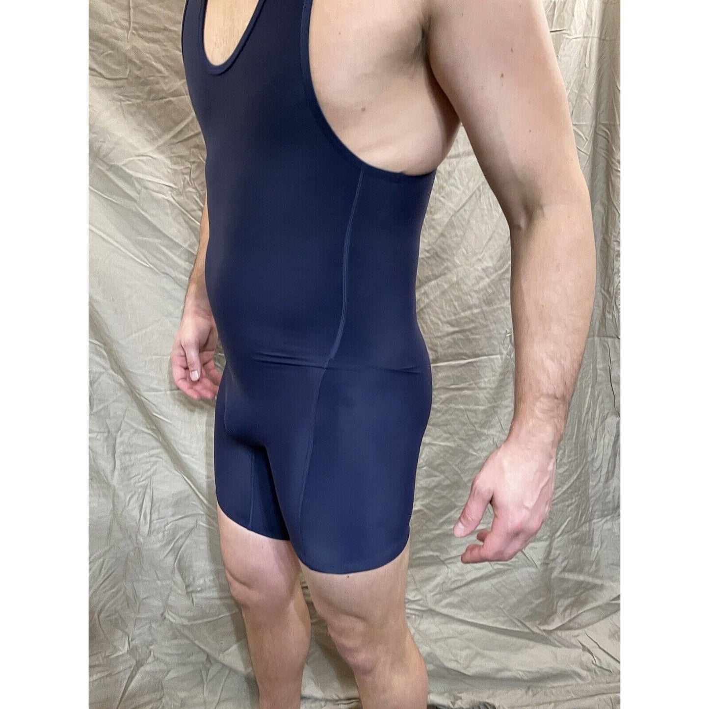 Men's alleson adult medium navy blue Wrestling Singlet Compression