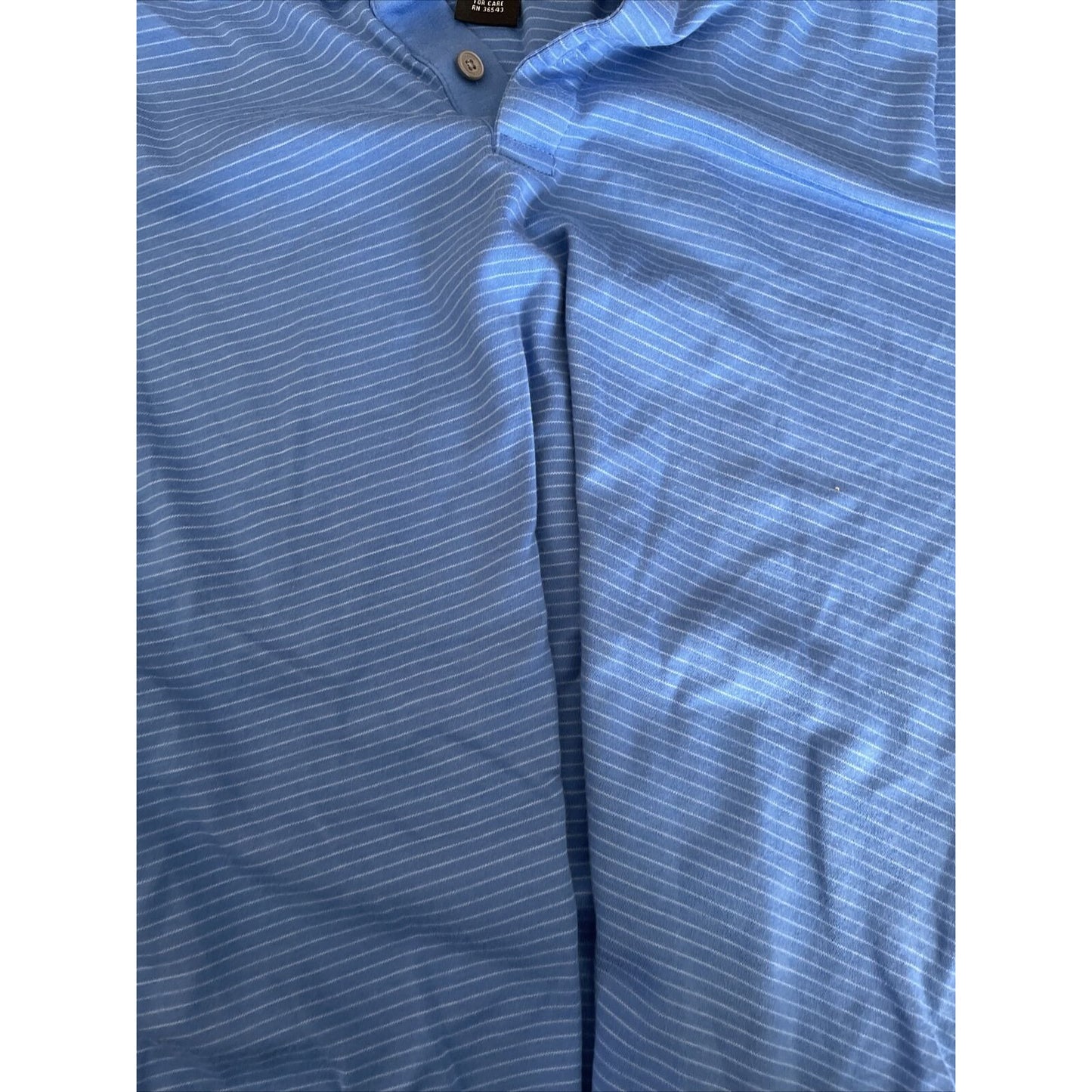 Men's Blue Striped Calvin Klein polo shirt short sleeve XL