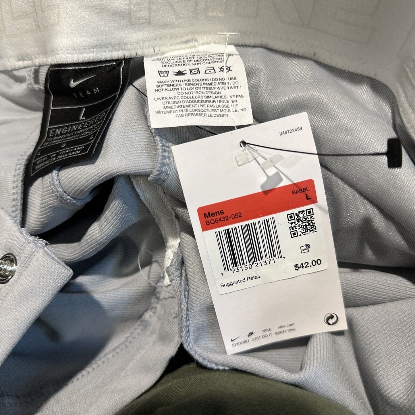 Men’s Nike Team Grey Baseball Pants Engineered Large