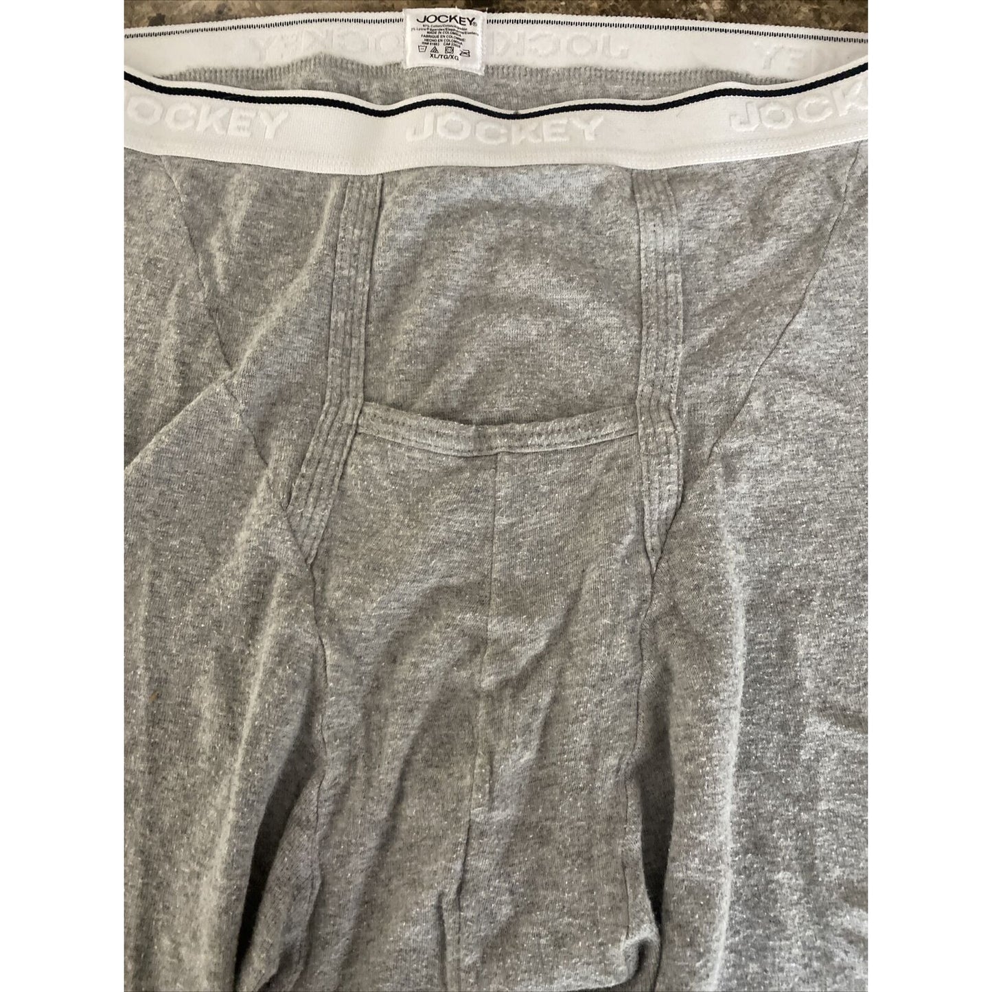 Jockey Men’s XL Light Gray White Band Cotton Stretch Boxer Briefs Underwear NEW