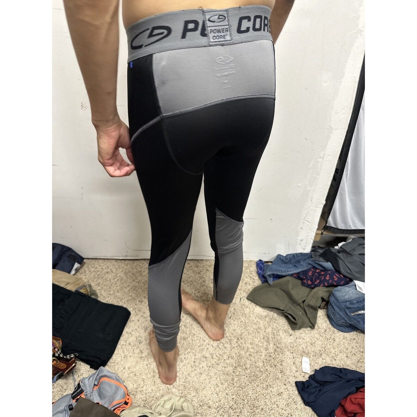 Men’s Champion Duo Dry Medium Black Gray Base Layer Leggings
