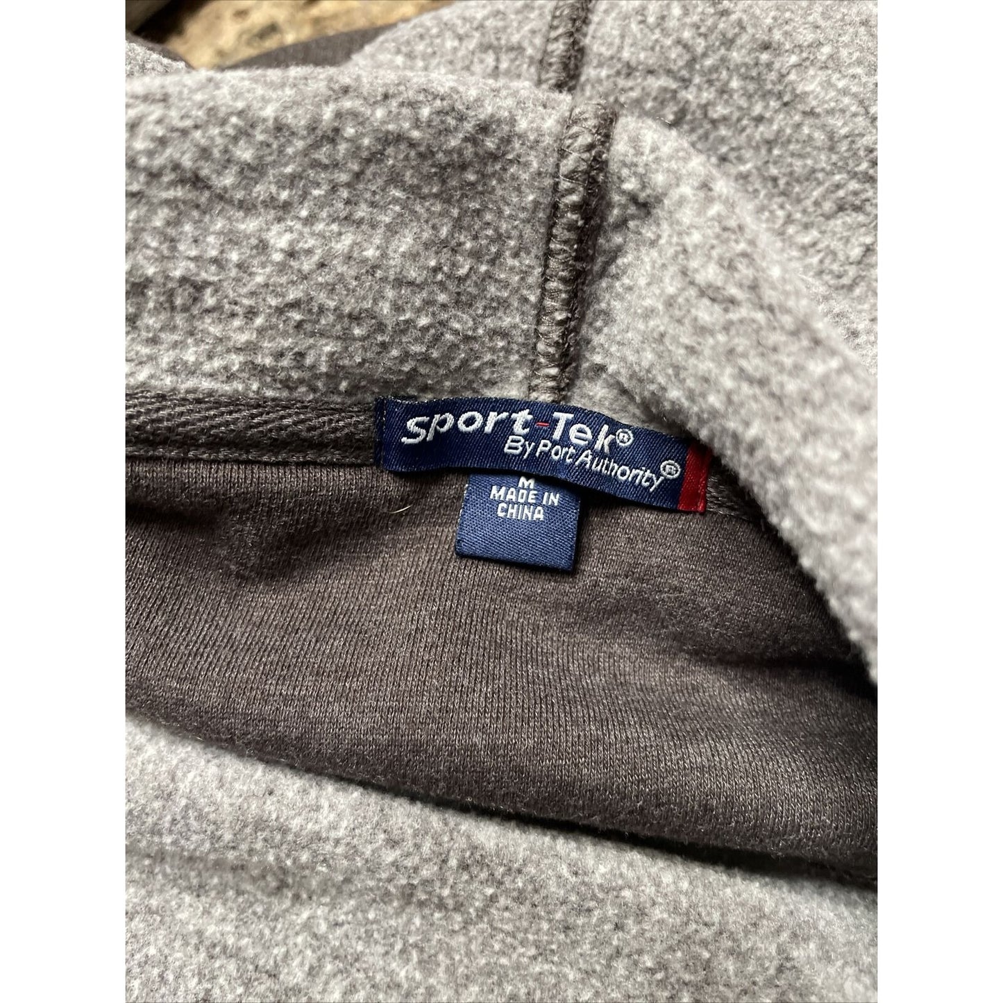 Men's gray military athlete full zip hoodie sport tek medium